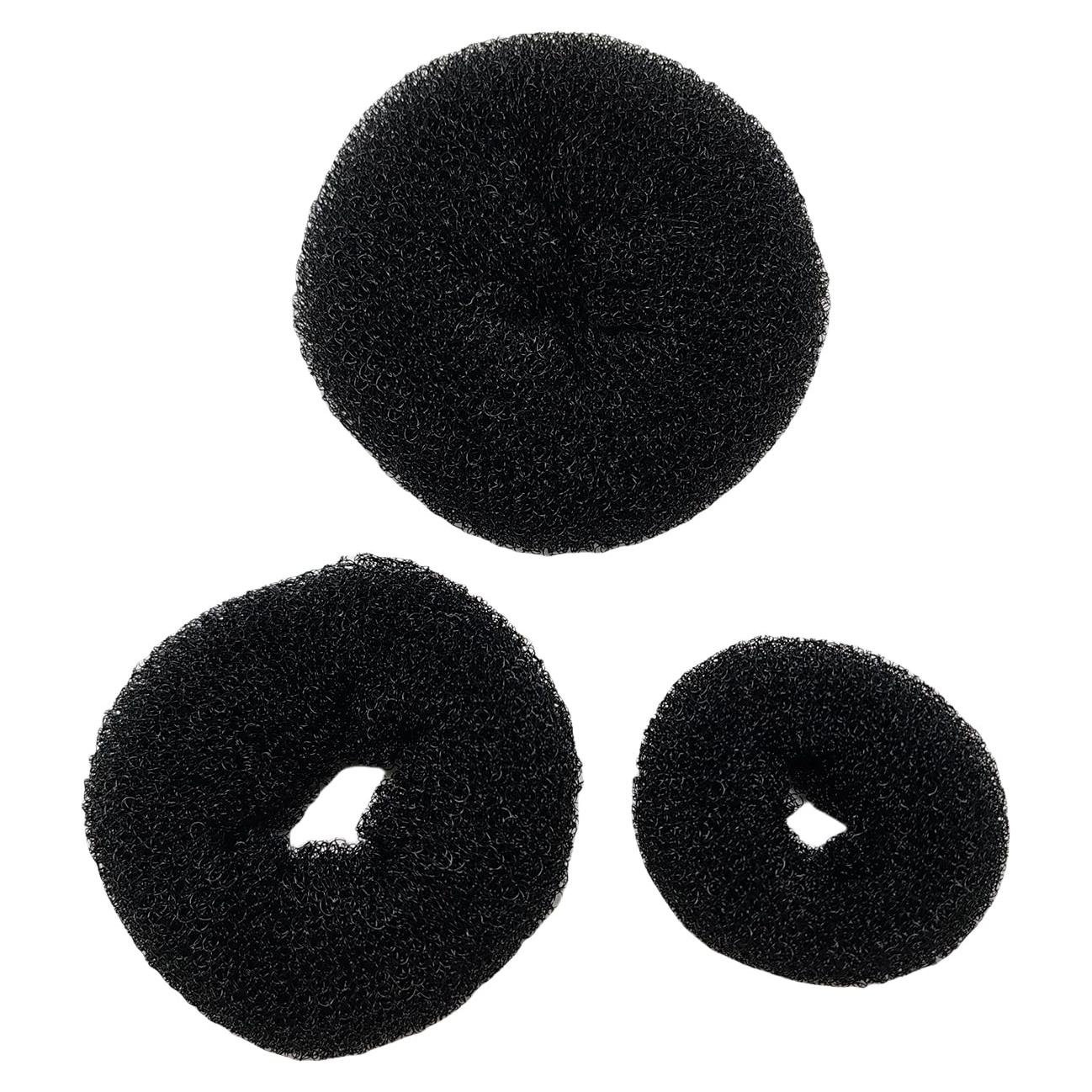 Anillos Estilizador de Moño de Cabello UPSTORE - 3 Piezas (Negro)