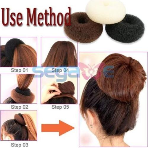 Anillos Estilizador de Moño de Cabello UPSTORE - 3 Piezas (Negro)