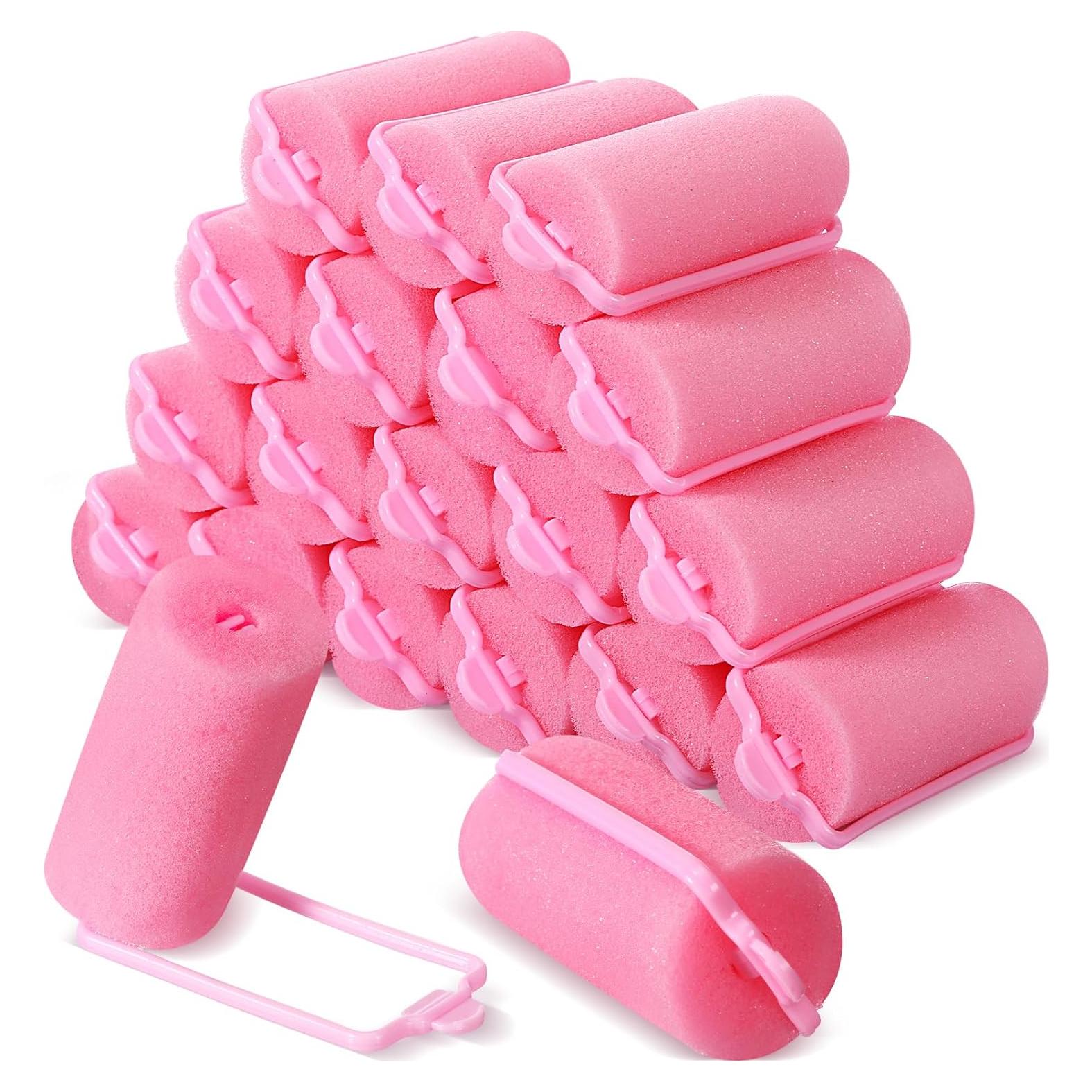 Rulos de Espuma Geyoga 18 Piezas Grandes para Cabello Rosa