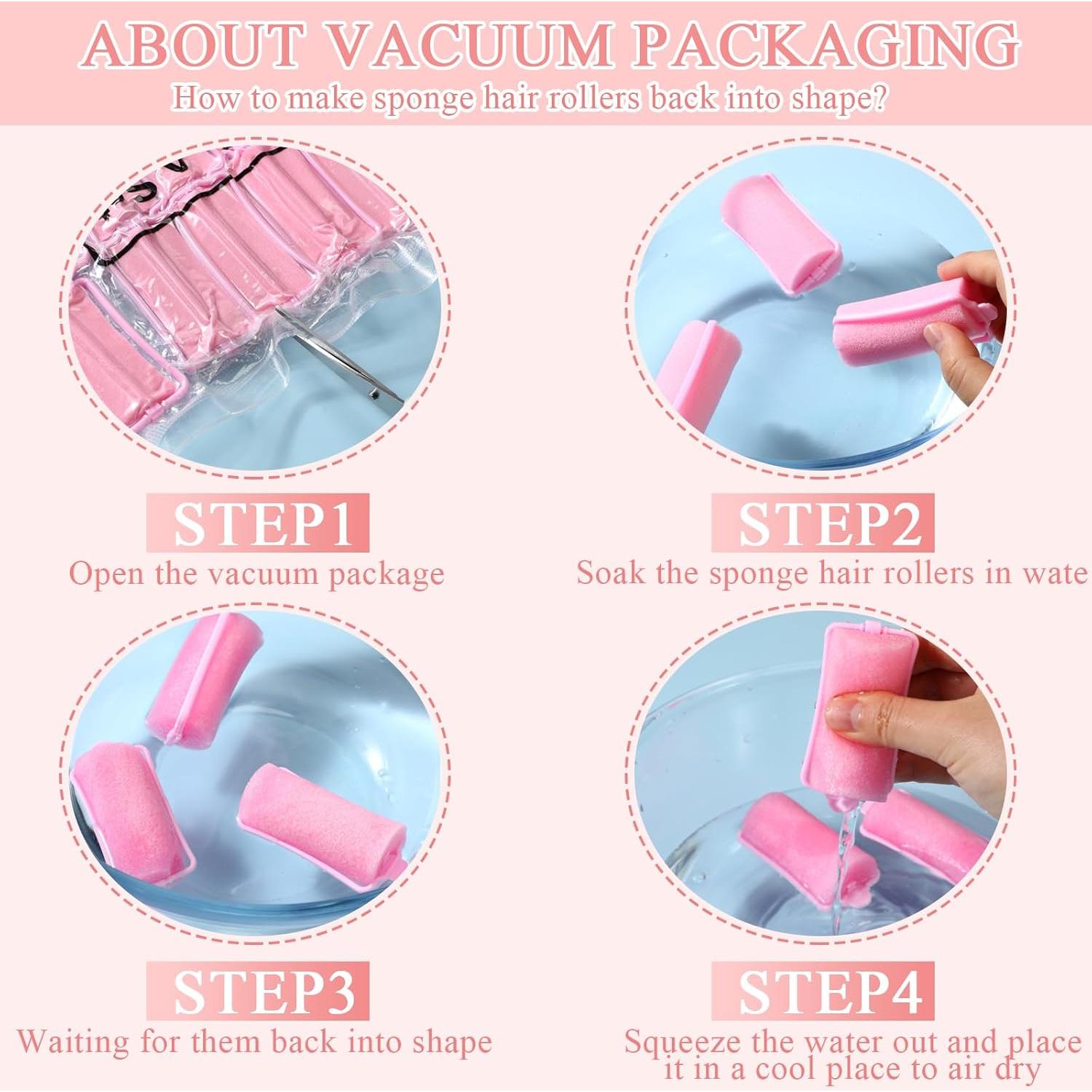 Rulos de Espuma Geyoga 18 Piezas Grandes para Cabello Rosa