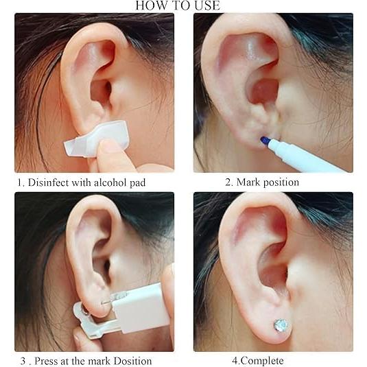 Kit de perforación de orejas AVYRING 20G con aretes 2mm