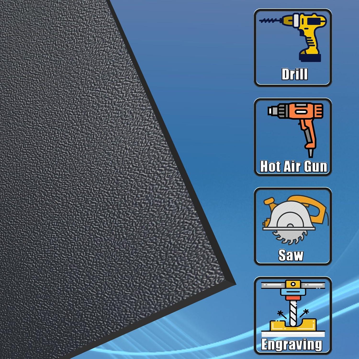 Hoja de Plástico ABS 8x12 cm 3/8" Grosor - Panel Termoformable