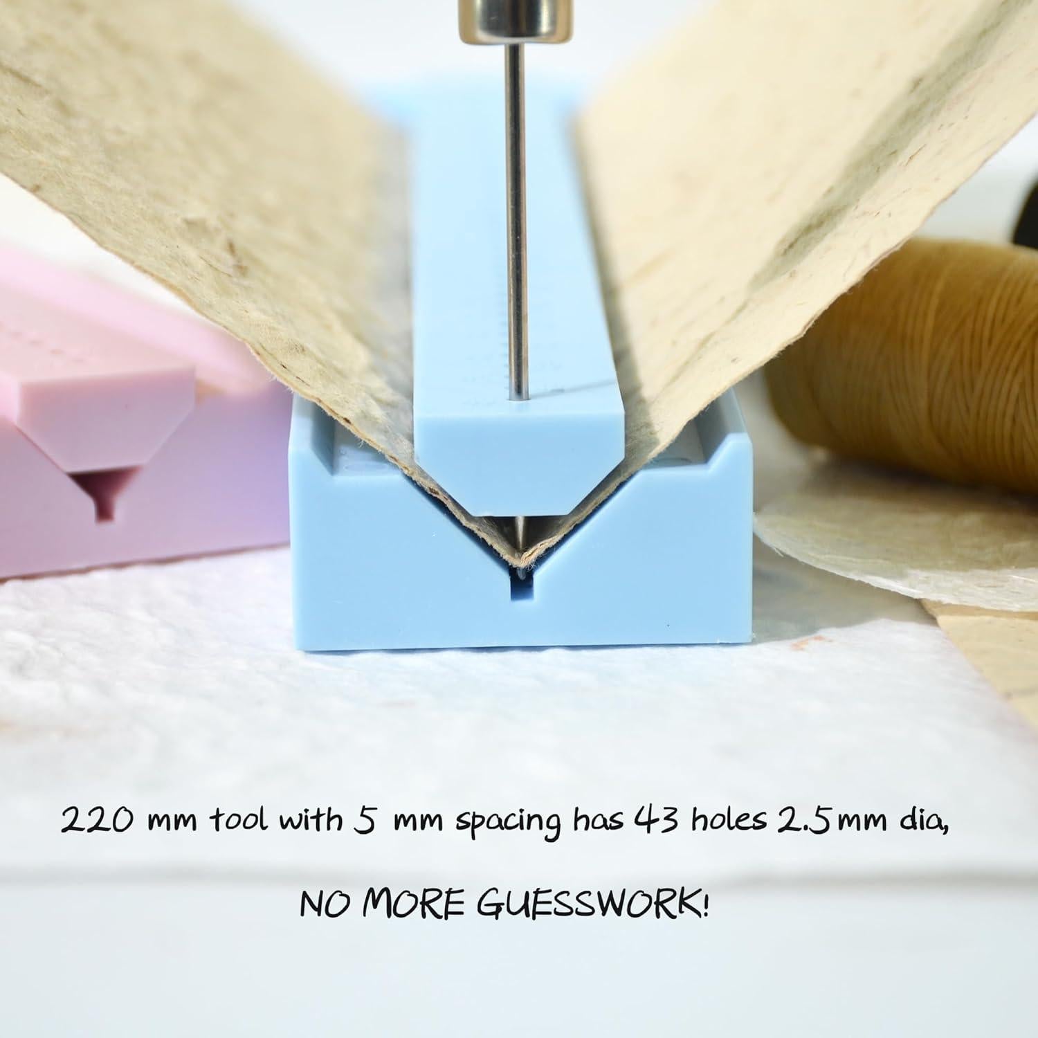 Kit de Encuadernación de Libros UPTTHOW con Punzón y Cuna Azul