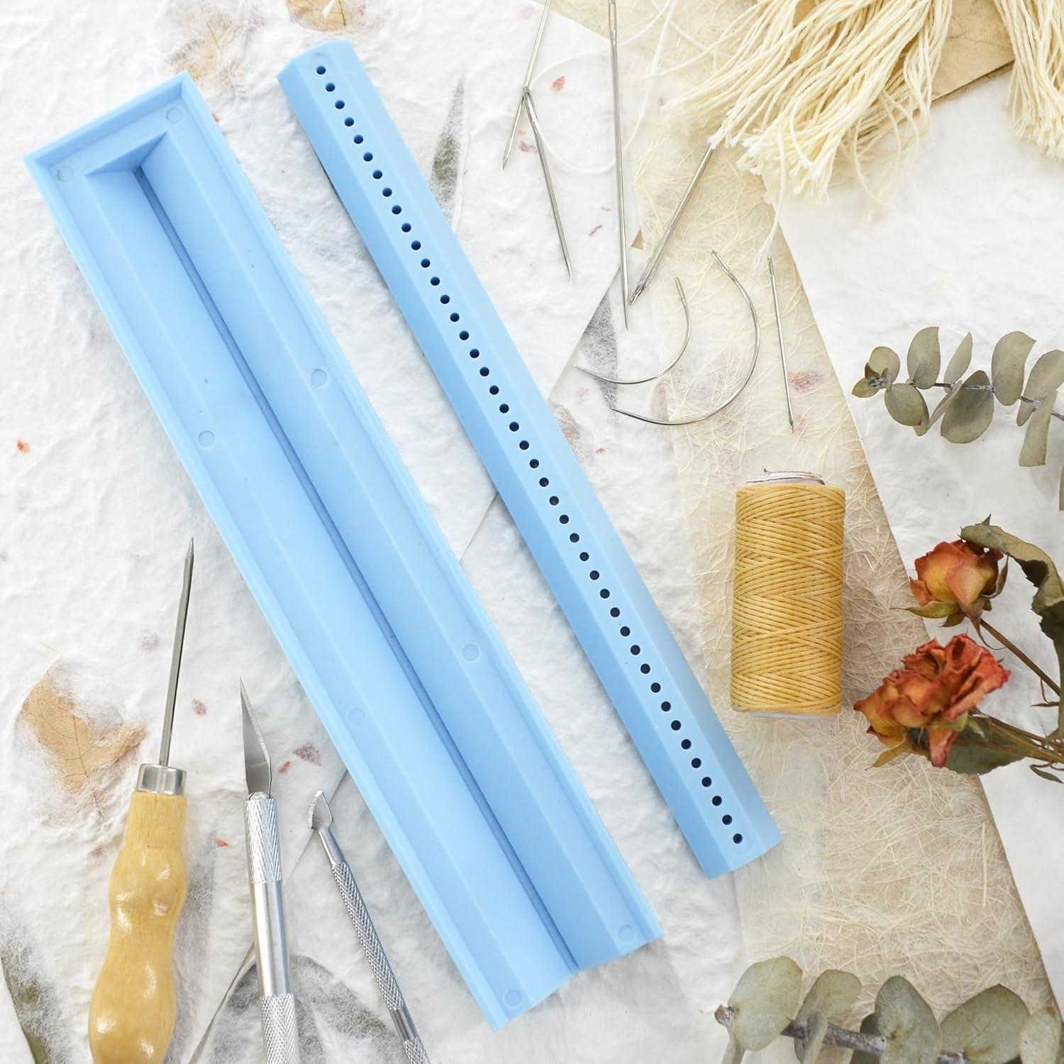 Kit de Encuadernación de Libros UPTTHOW con Punzón y Cuna Azul