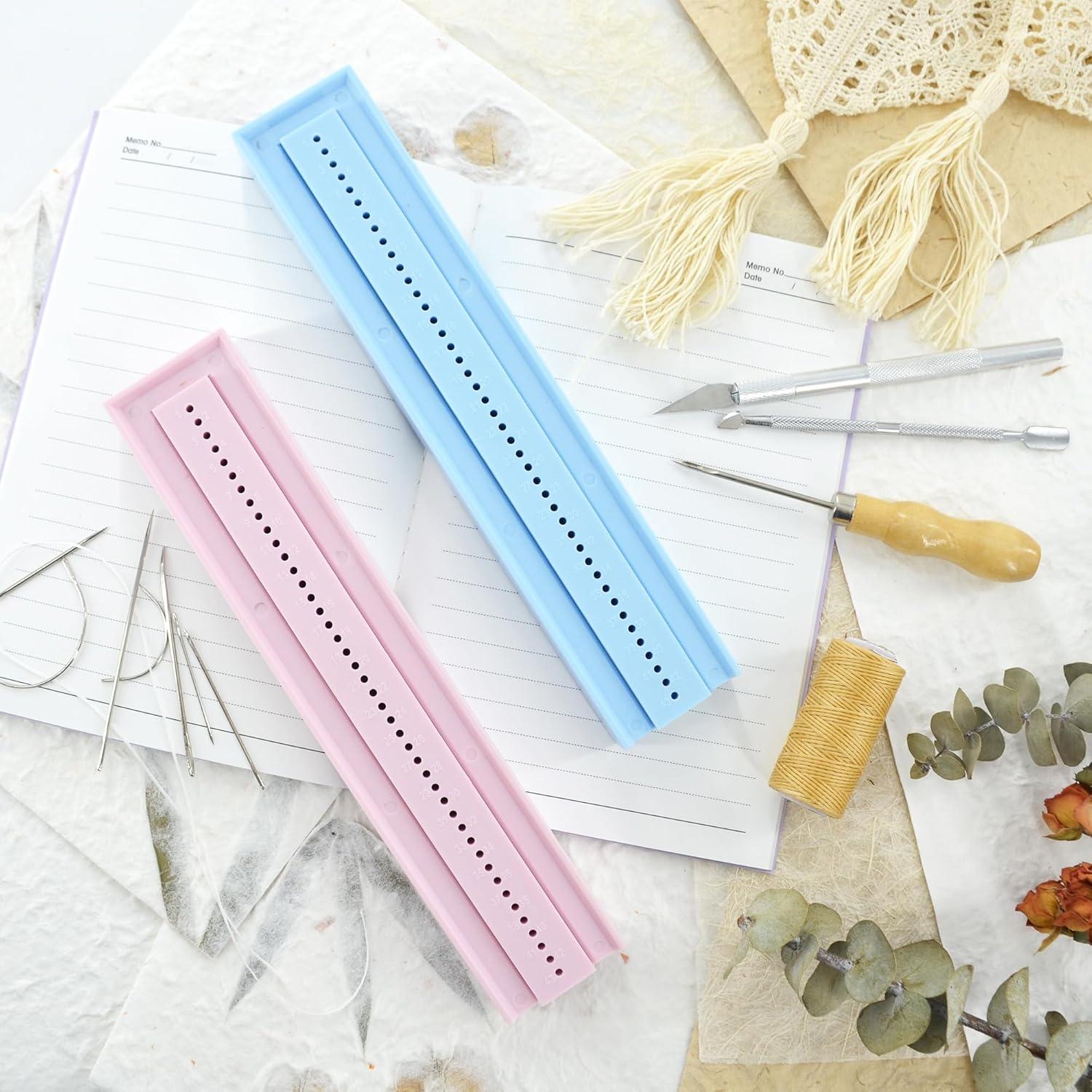 Kit de Encuadernación de Libros UPTTHOW con Punzón y Cuna Azul