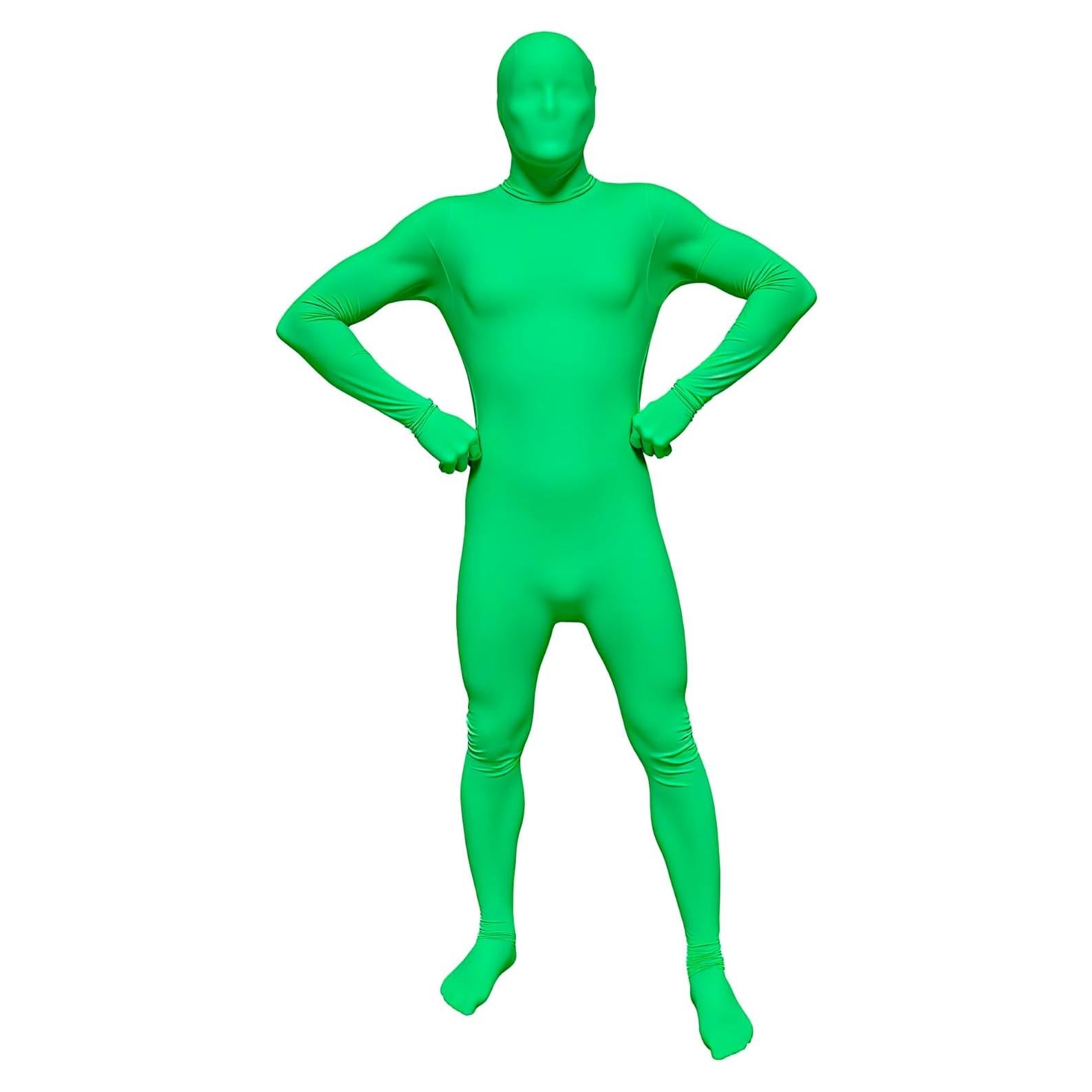 Disfraz de cuerpo completo Chromakey Verde Spandex Unisex