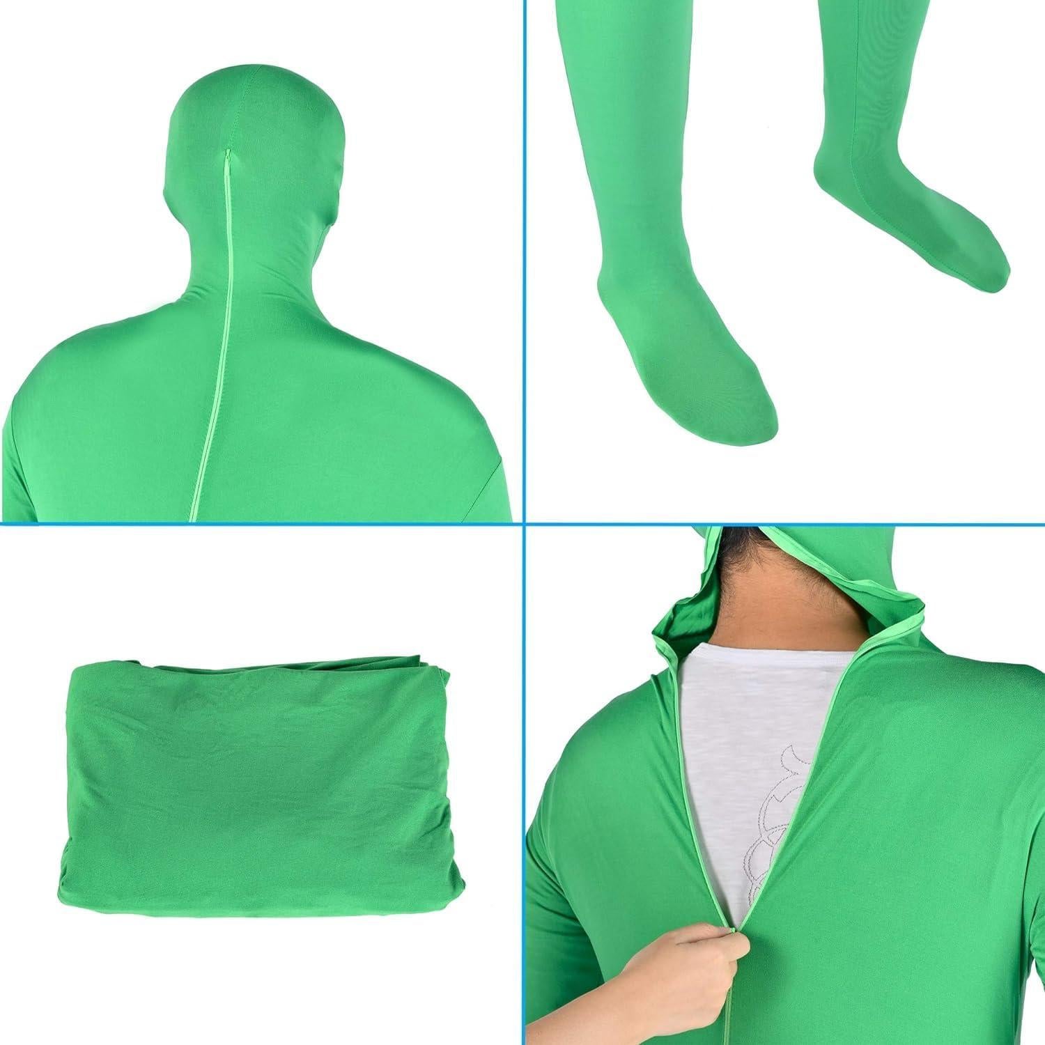 Disfraz de cuerpo completo Chromakey Verde Spandex Unisex