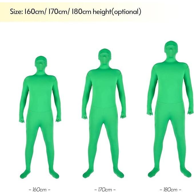 Disfraz de cuerpo completo Chromakey Verde Spandex Unisex
