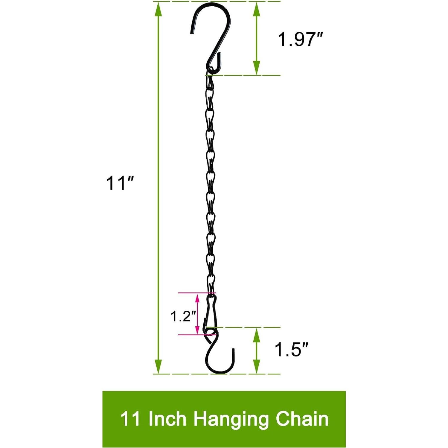 Cadena Colgante de Plantas Sersberg 11 Pulgadas Negra 6PCS