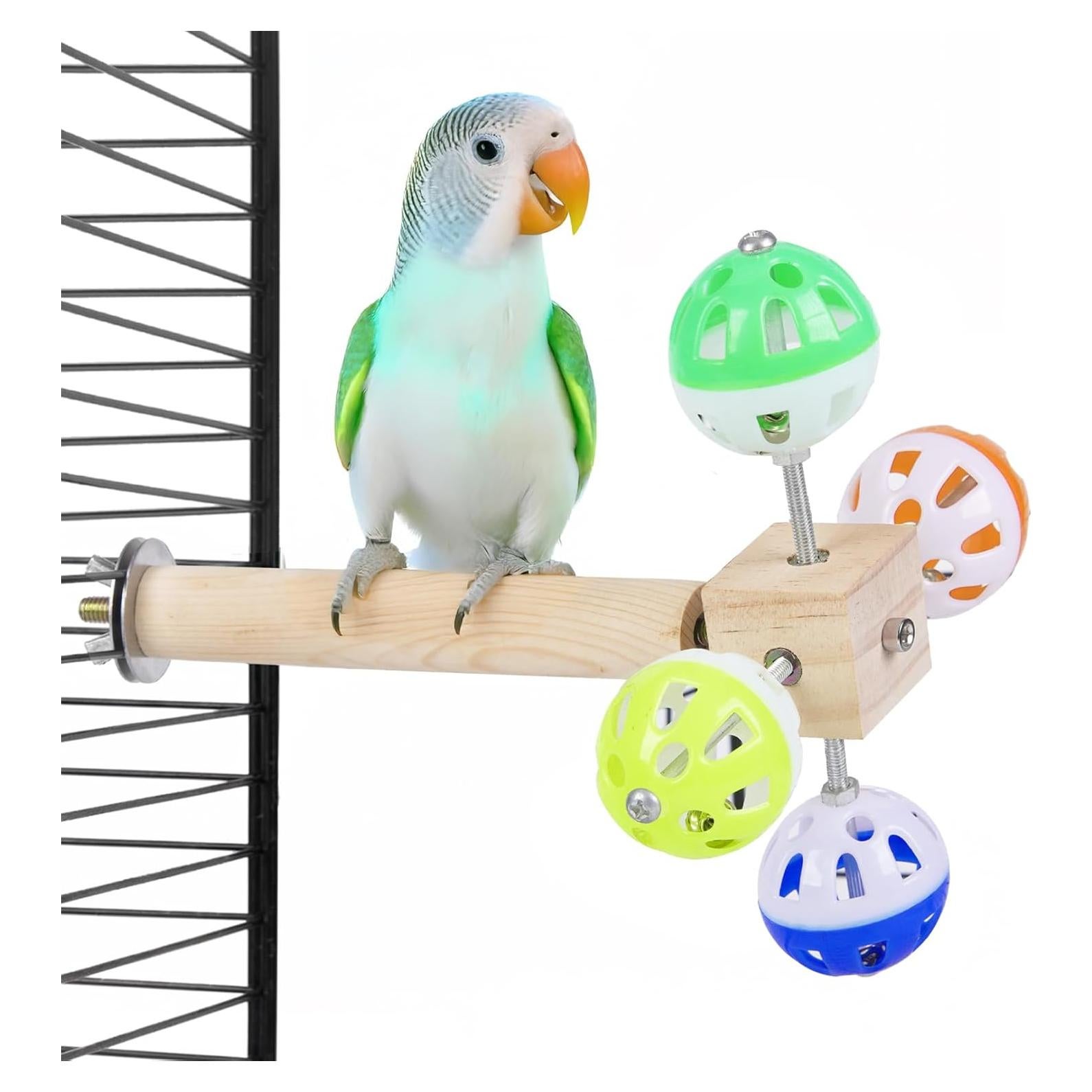 Juguete de Percha para Aves Cilinwan con Bolas Rotativas 20 cm