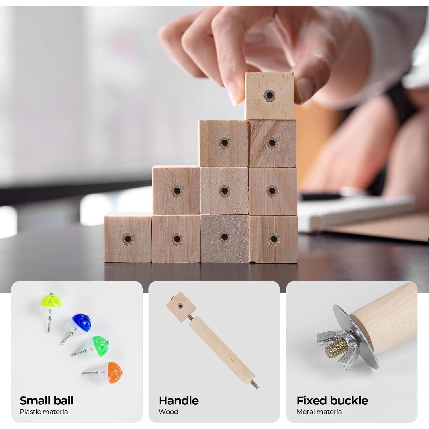 Juguete de Percha para Aves Cilinwan con Bolas Rotativas 20 cm