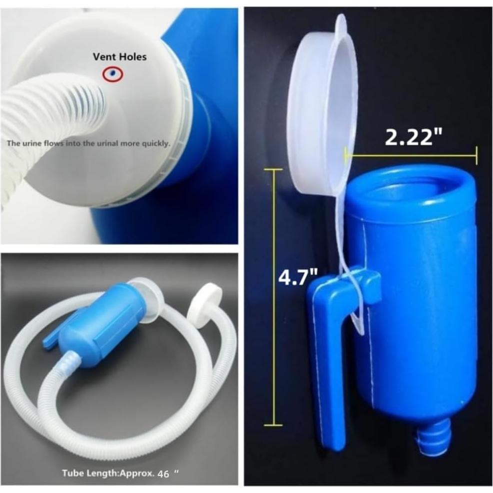 Orinal portátil masculino YUMSUM 2000ML con tubo 130CM azul