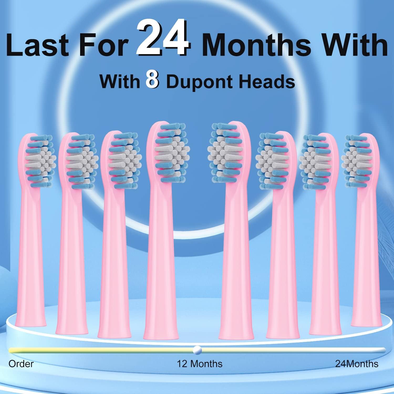 Cepillo de Dientes Eléctrico Sonic SHAOJIER Rosa Recargable USB