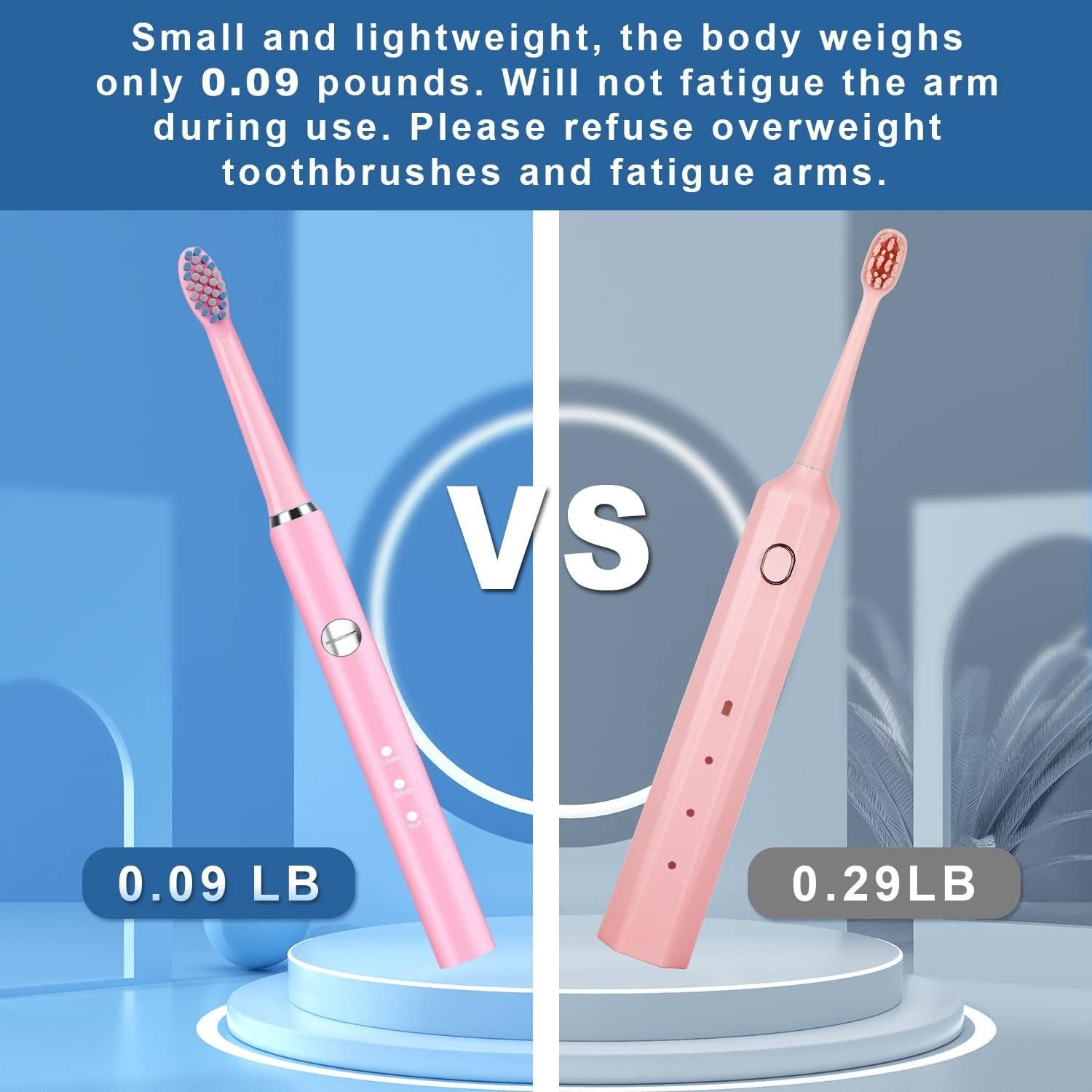 Cepillo de Dientes Eléctrico Sonic SHAOJIER Rosa Recargable USB