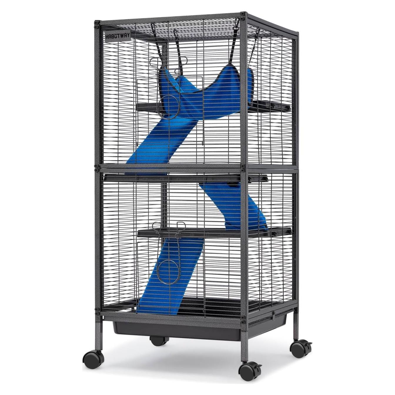 Jaula de Metal HABUTWAY 113.5 cm para Animales Pequeños