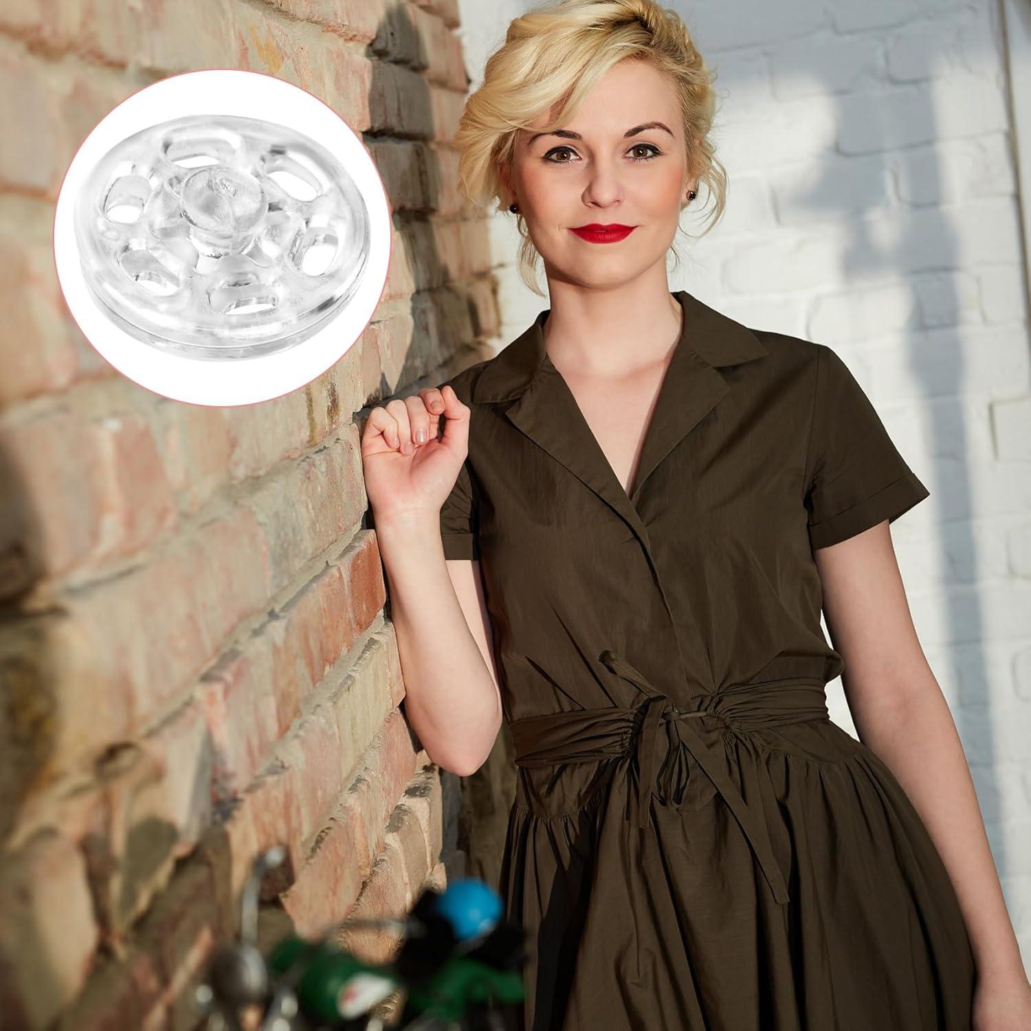 Kit de Botones de Presión Transparentes PAGOW - 30 Conjuntos 15mm