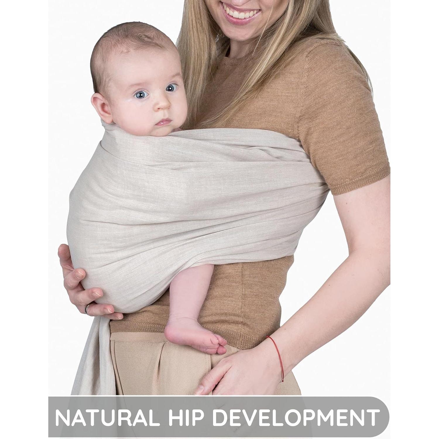 Portabebés de Anilla Muselina Algodón Beige Ajustable 0-11kg