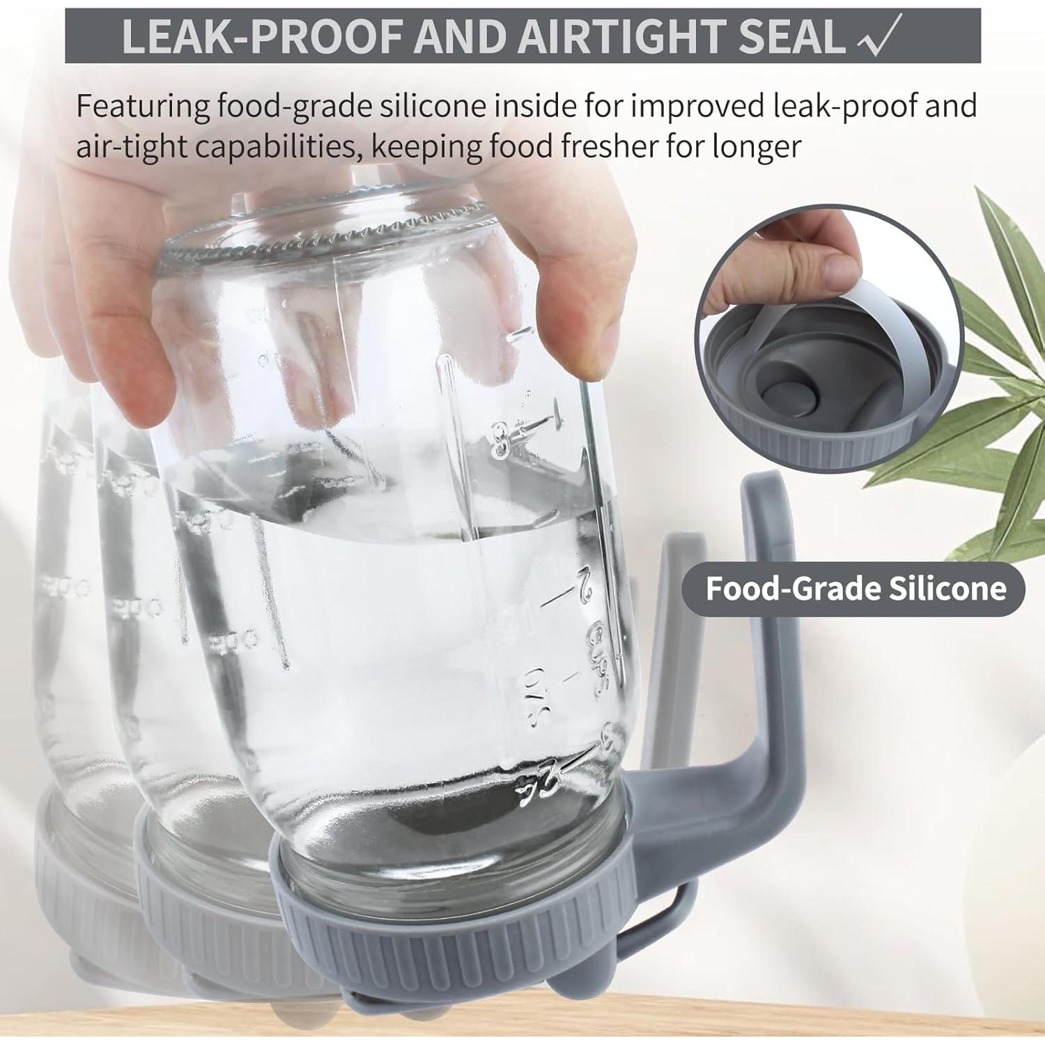 Jarra de Vidrio 32oz Cnsndqedke con Tapa Hermética y Cepillo