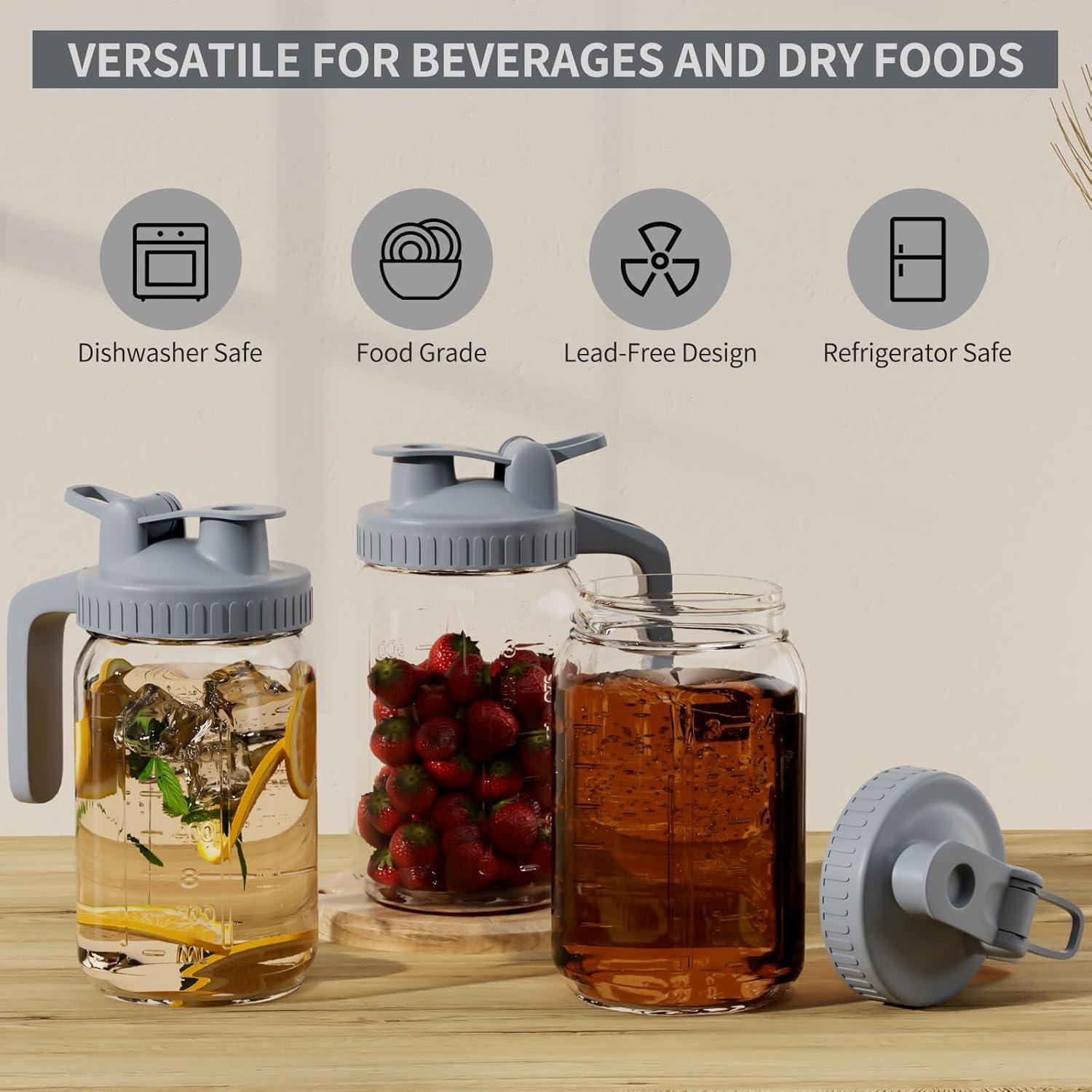 Jarra de Vidrio 32oz Cnsndqedke con Tapa Hermética y Cepillo