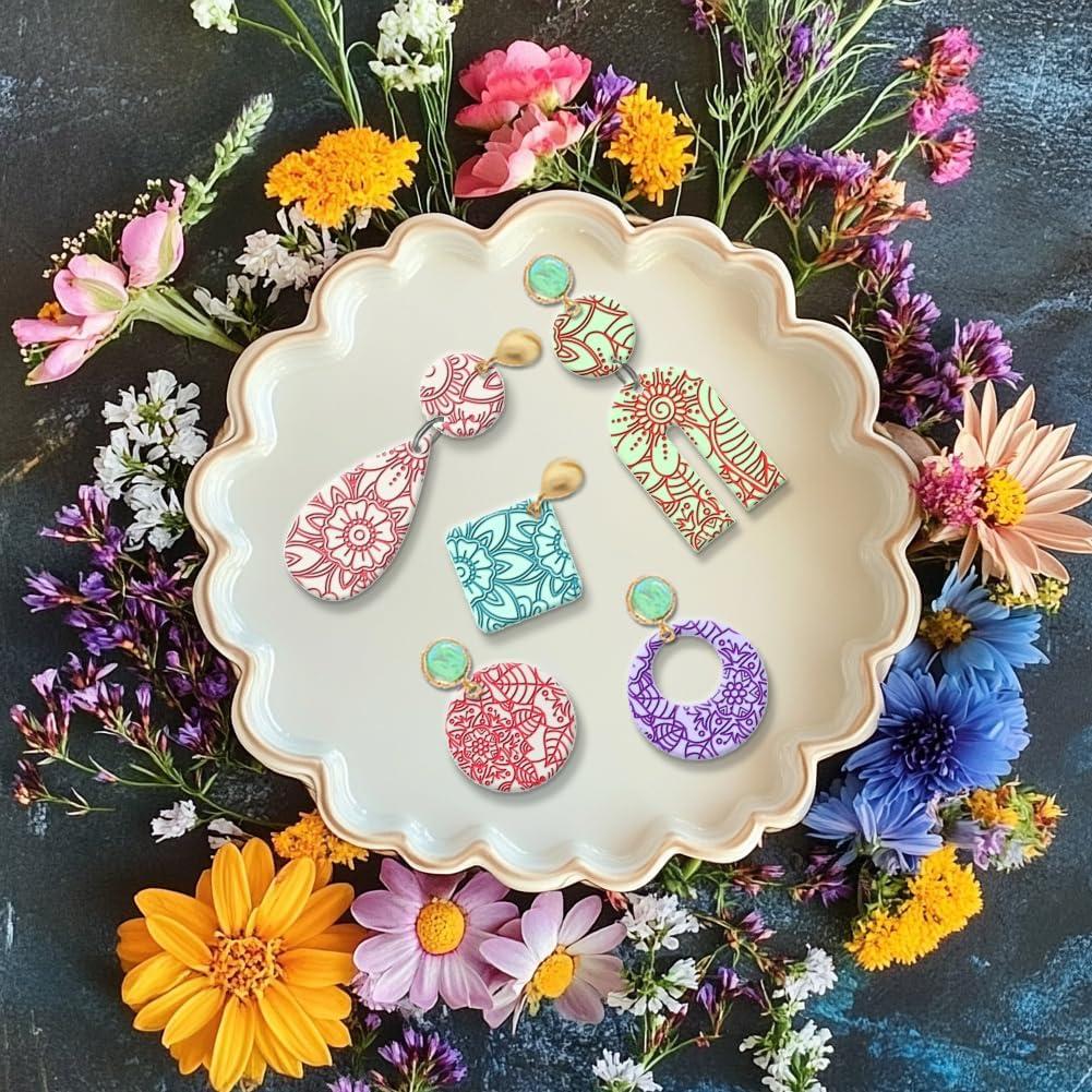 Sello de Textura de Silicona CHGCRAFT Flores Abstractas 14x14cm