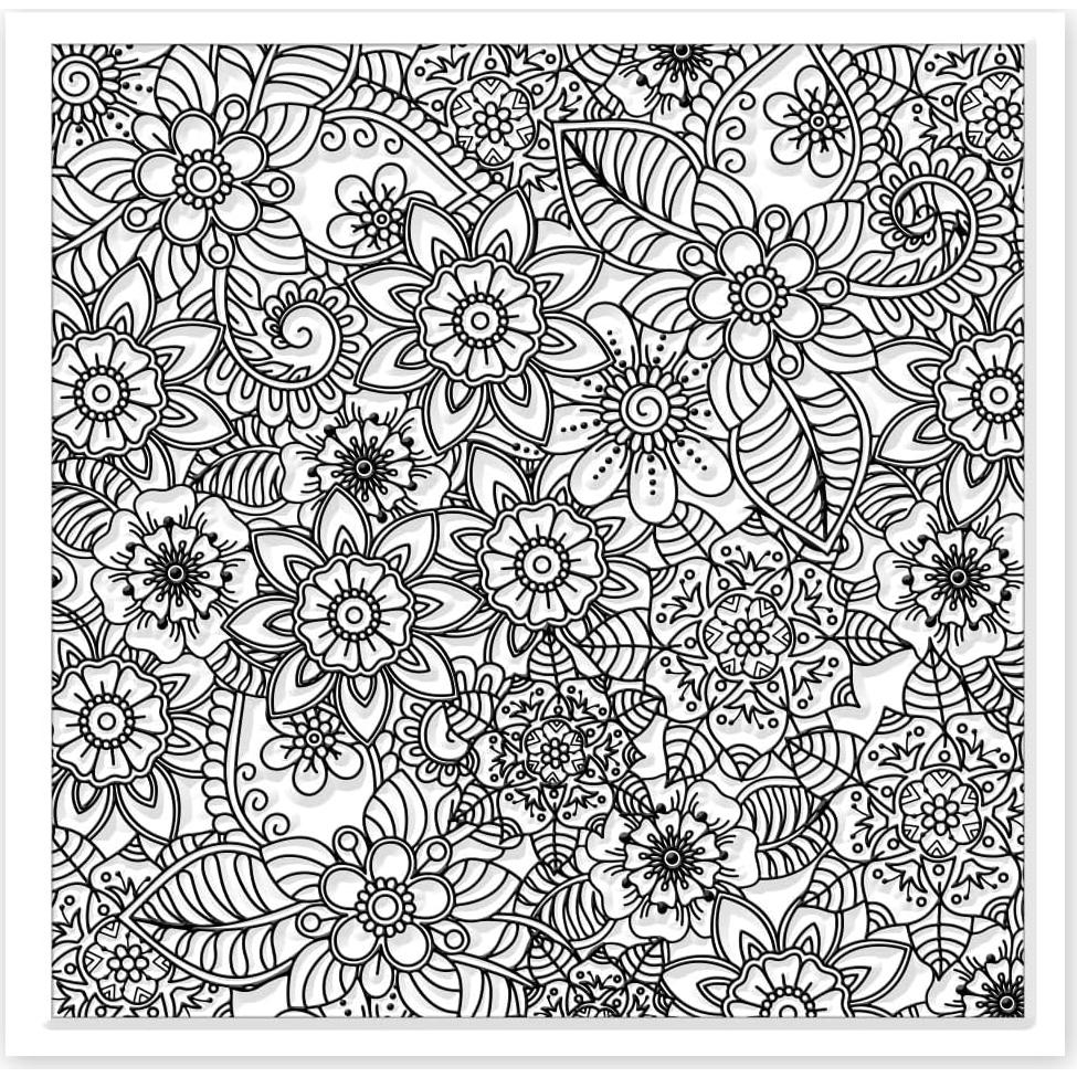 Sello de Textura de Silicona CHGCRAFT Flores Abstractas 14x14cm