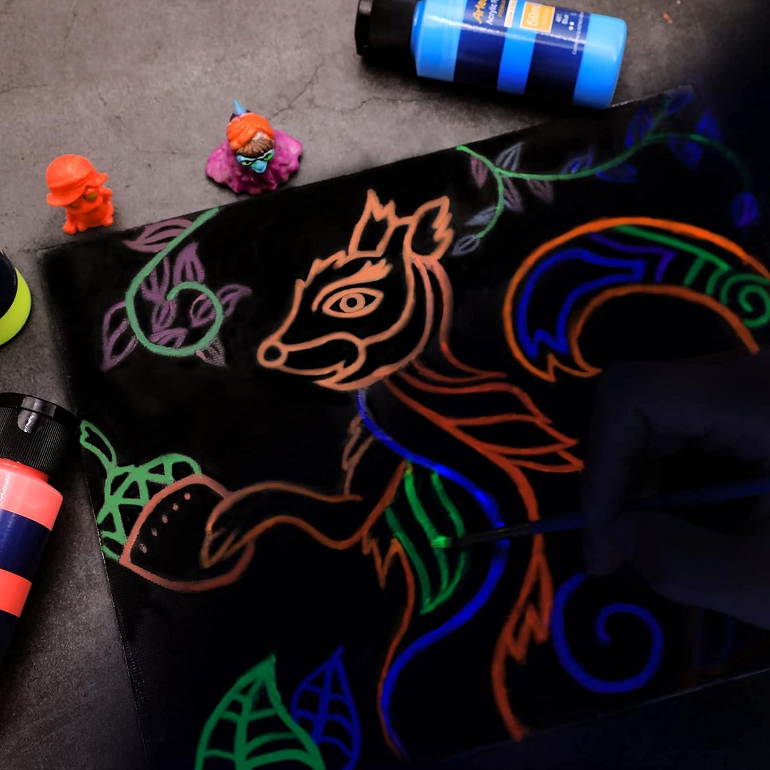 Pintura Acrílica Brillante que Brilla en la Oscuridad Artecho 6 Colores 60 ml