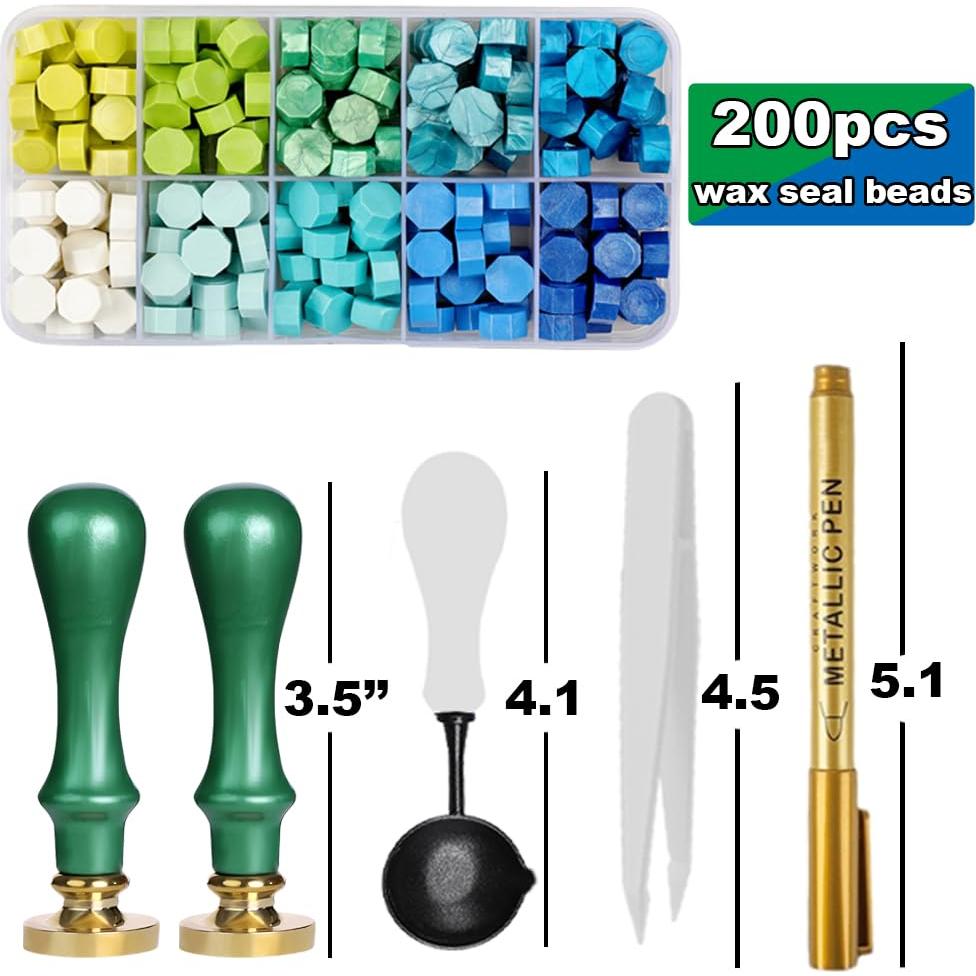 Kit de Sello de Cera Inicial Elegante WUERLIN S, 2 Piezas