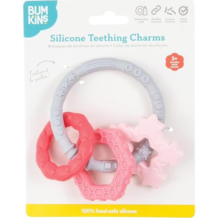 Anillo de Morder para Bebés Bumkins - Silicona Platino Rosa