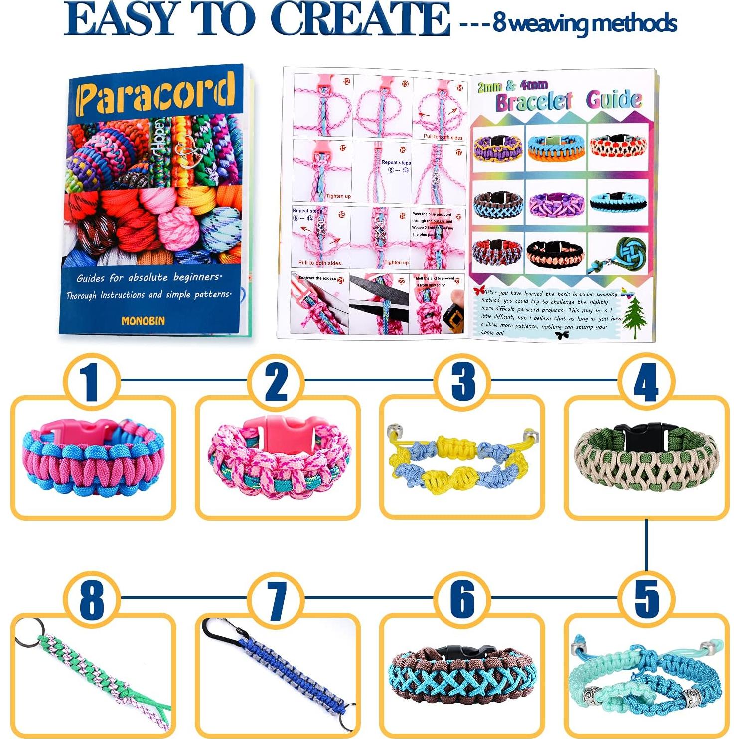 Kit de Pulseras de Paracord MONOBIN - 36 Colores y Accesorios