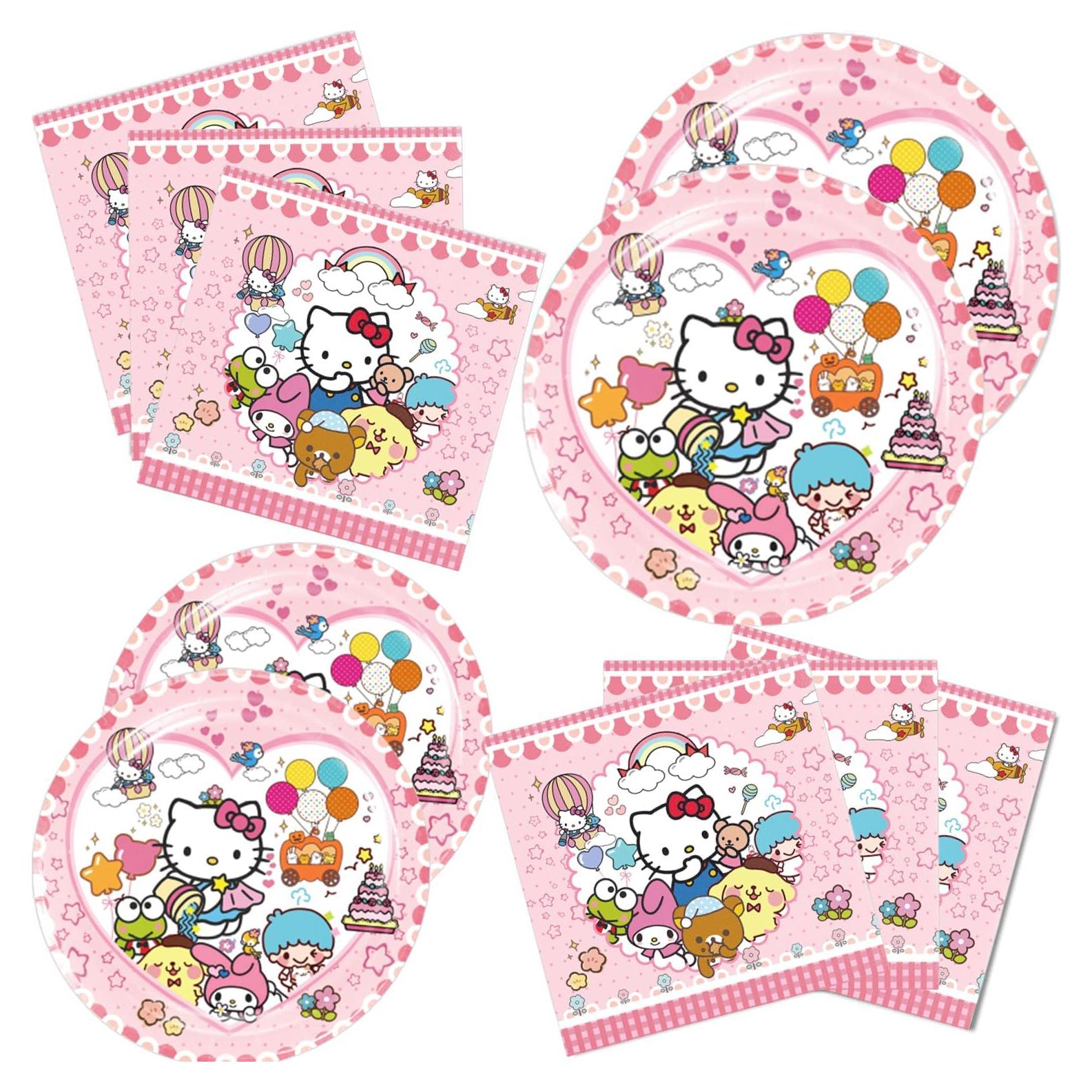Kitty Suministros para Fiesta 40 Piezas - Platos y Servilletas