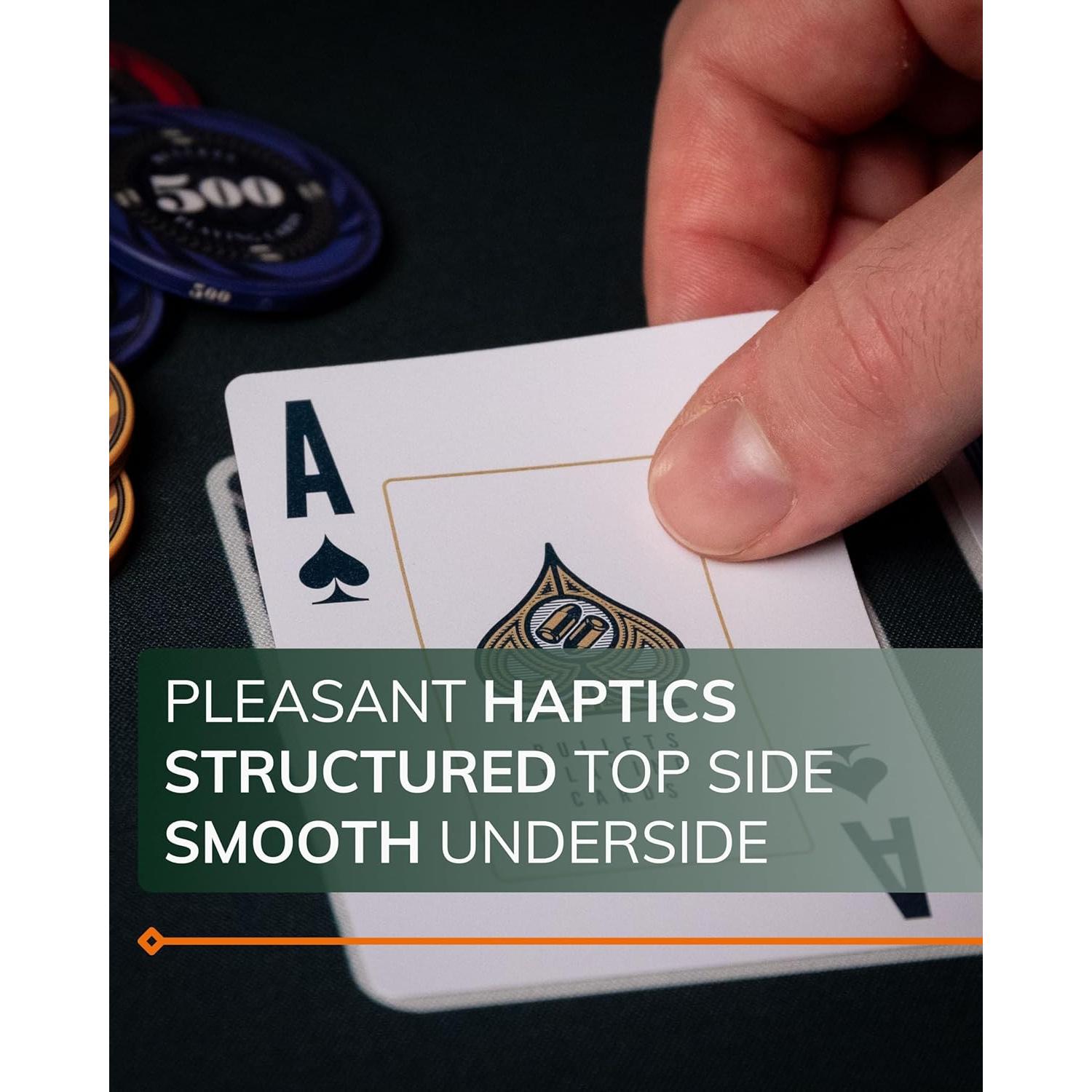 Cartas de Juego Bullets Paulie, 2 Barajas Impermeables Poker