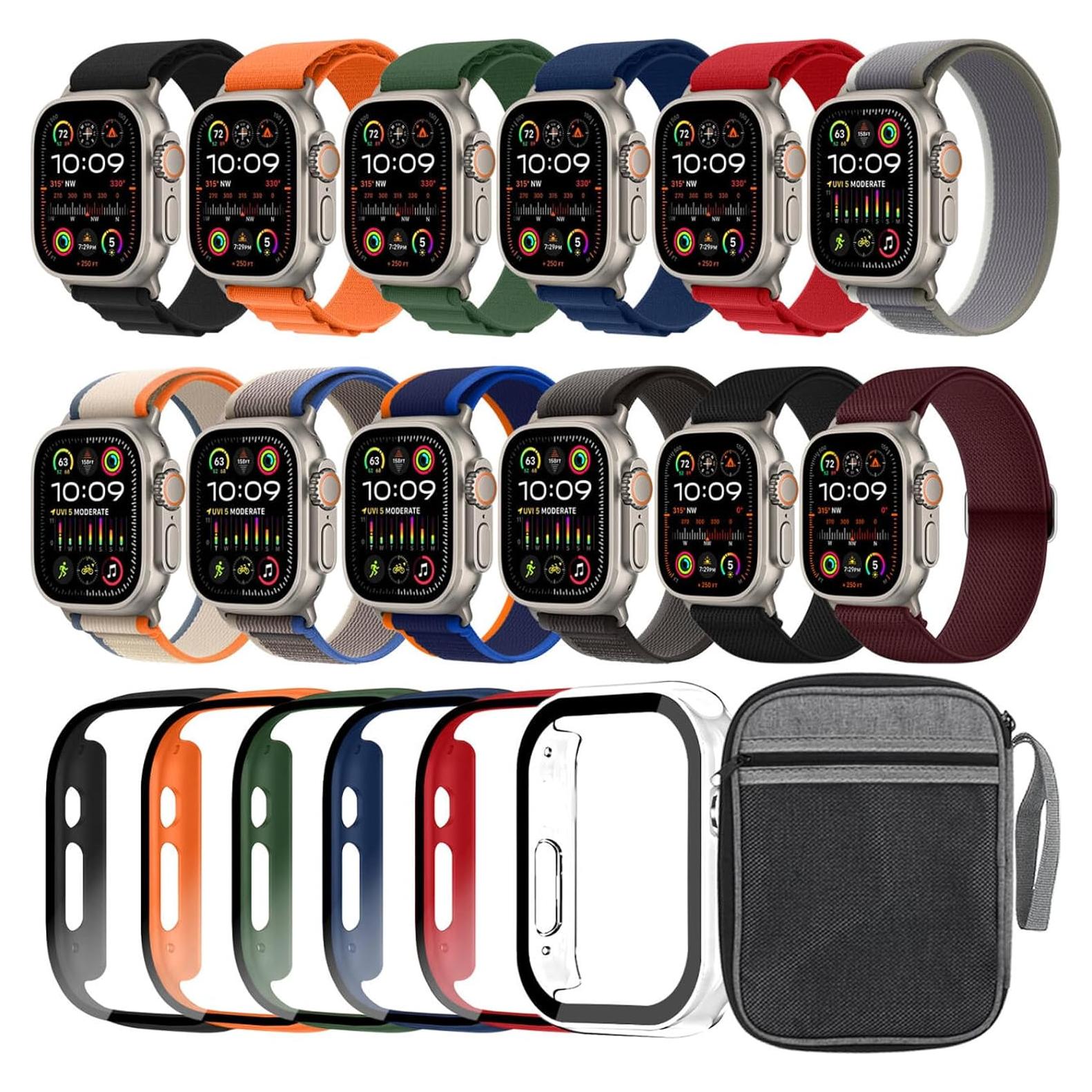 12 Correas de Reloj y 6 Fundas para Apple Watch Ultra 49mm