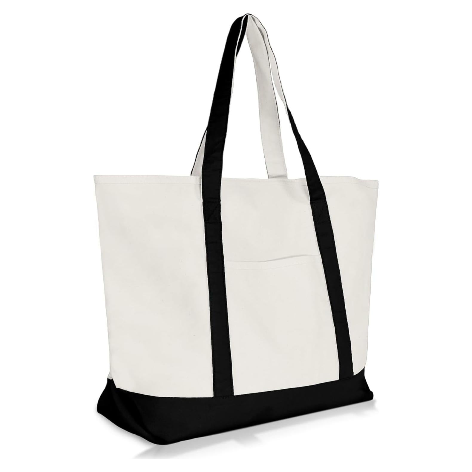 Bolsa de Compras de Algodón Dalix con Cremallera 55.88x40.64cm
