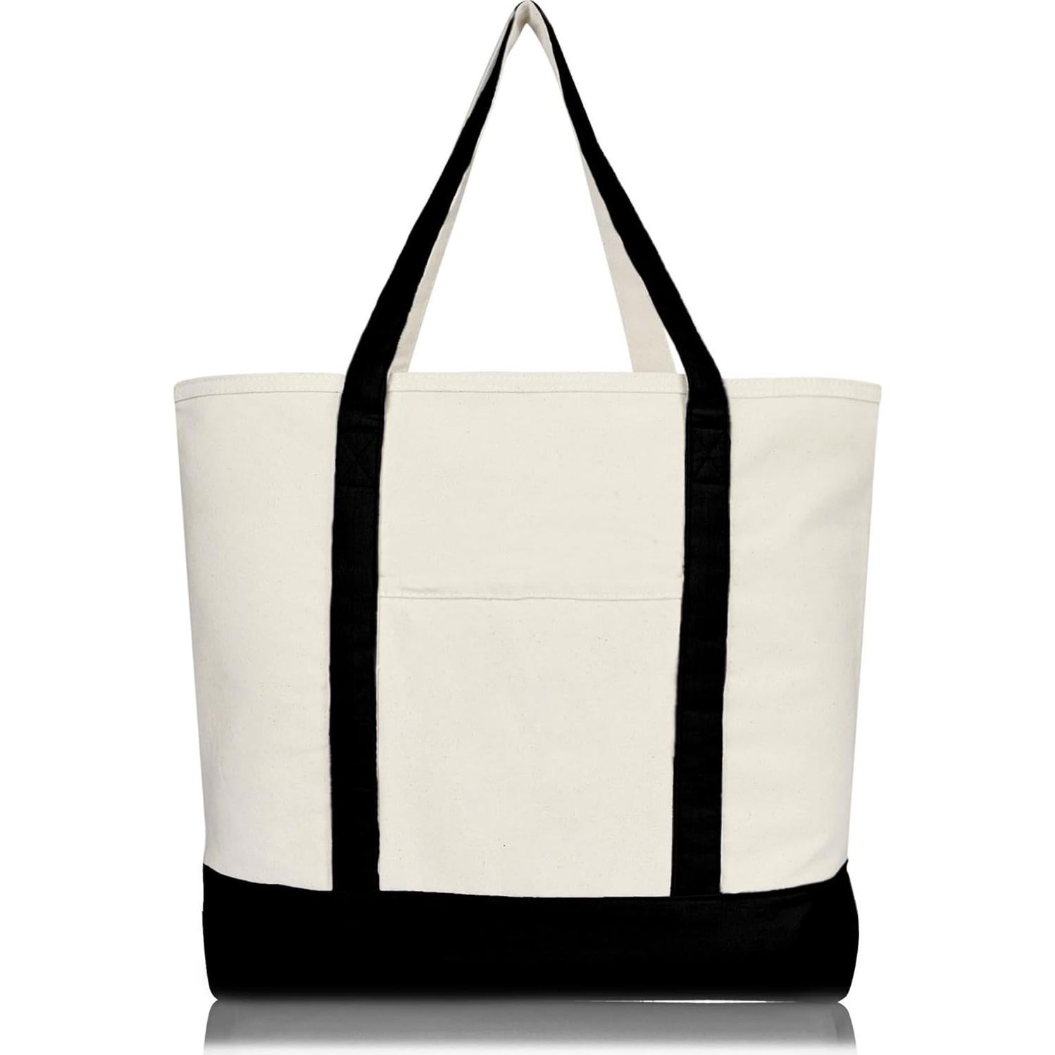 Bolsa de Compras de Algodón Dalix con Cremallera 55.88x40.64cm