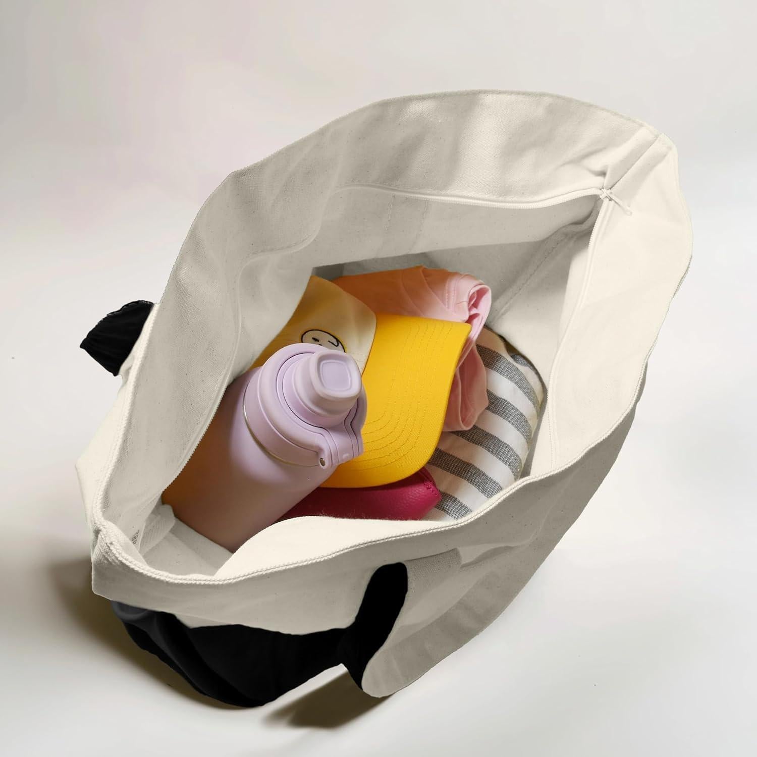 Bolsa de Compras de Algodón Dalix con Cremallera 55.88x40.64cm