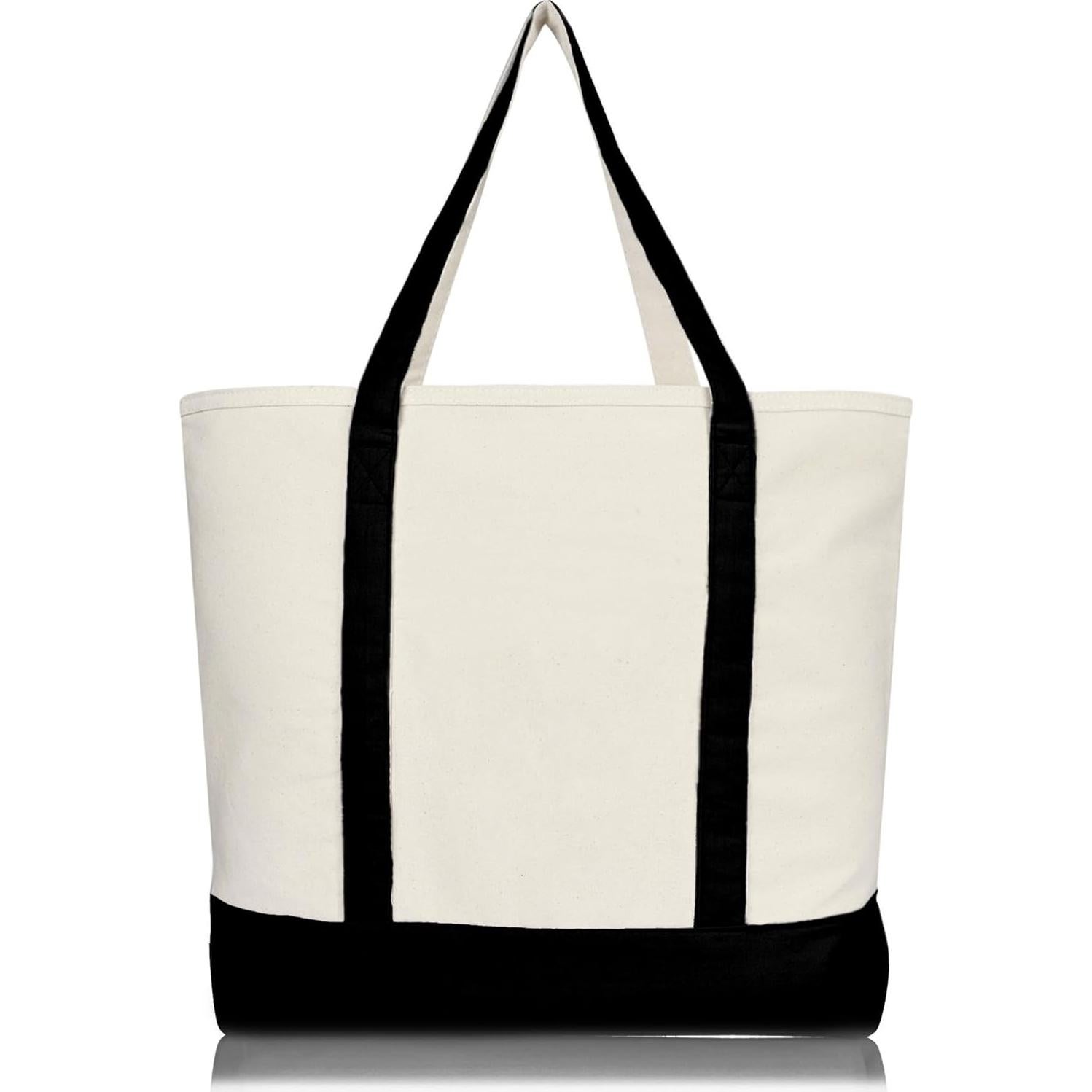 Bolsa de Compras de Algodón Dalix con Cremallera 55.88x40.64cm