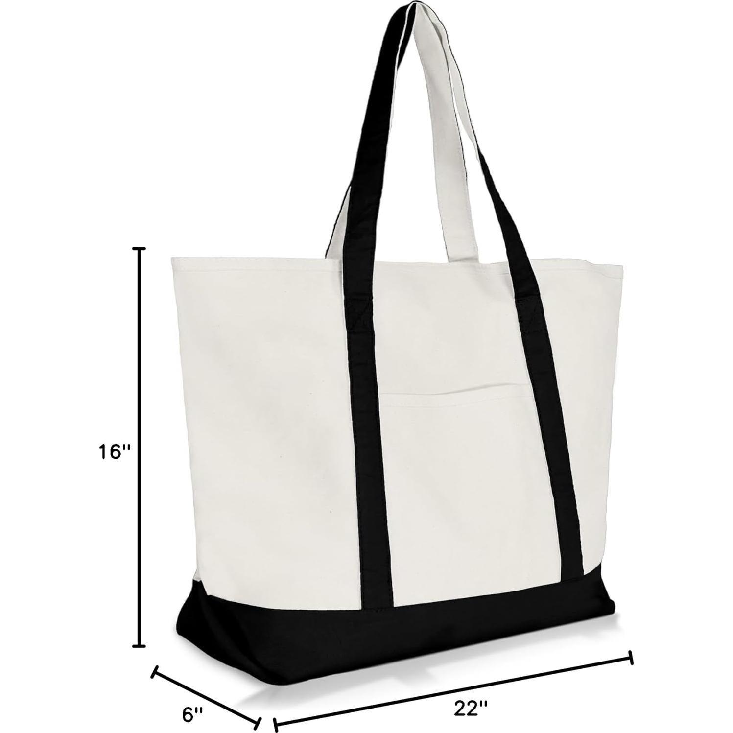 Bolsa de Compras de Algodón Dalix con Cremallera 55.88x40.64cm