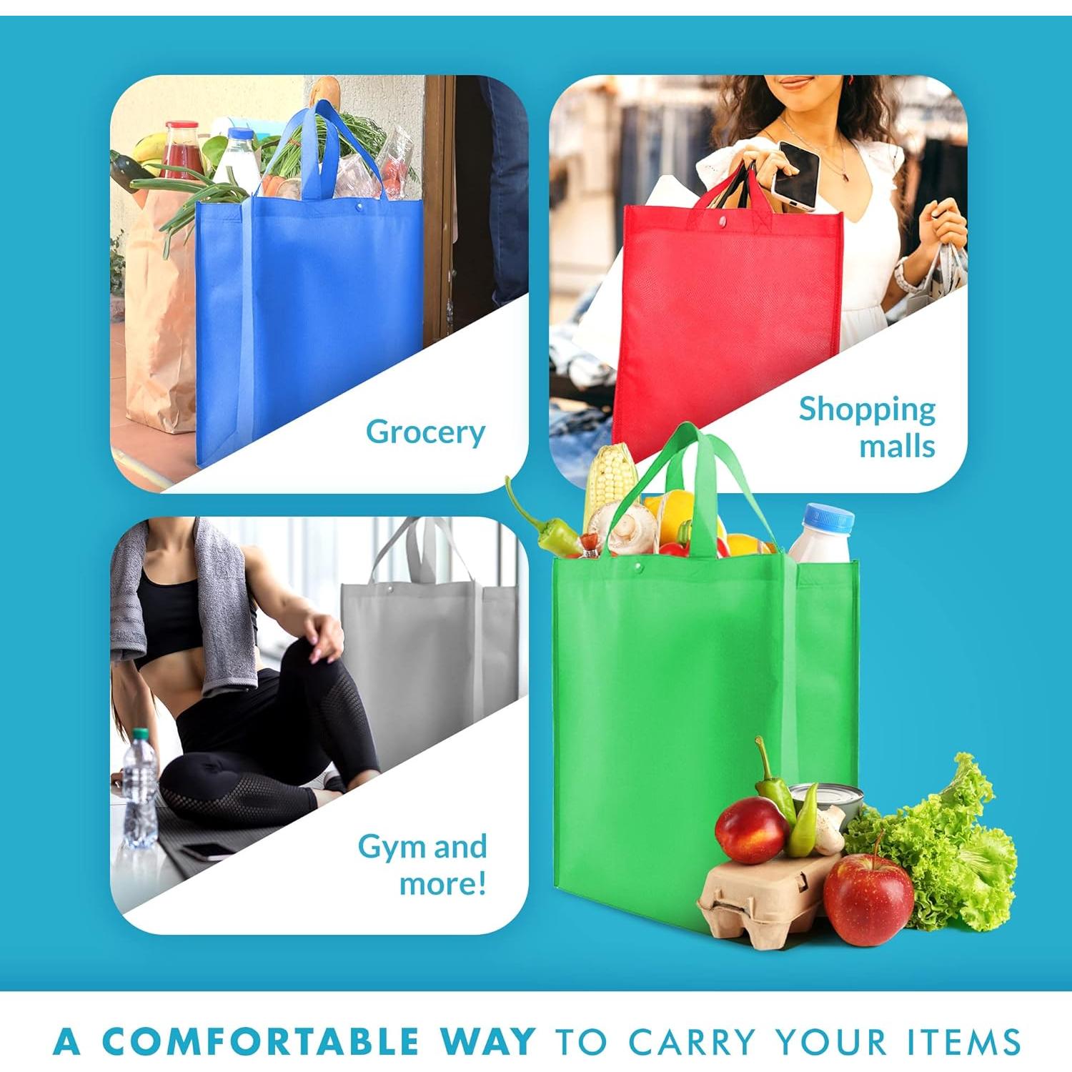 Bolsas de Compras Reutilizables Simply Green 10 Piezas 35.6x41.9cm