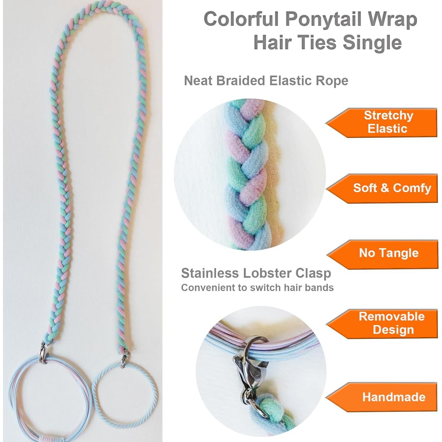 Tiras de Cabello Espirales Elásticas Merunone 68.58 cm Coloridas