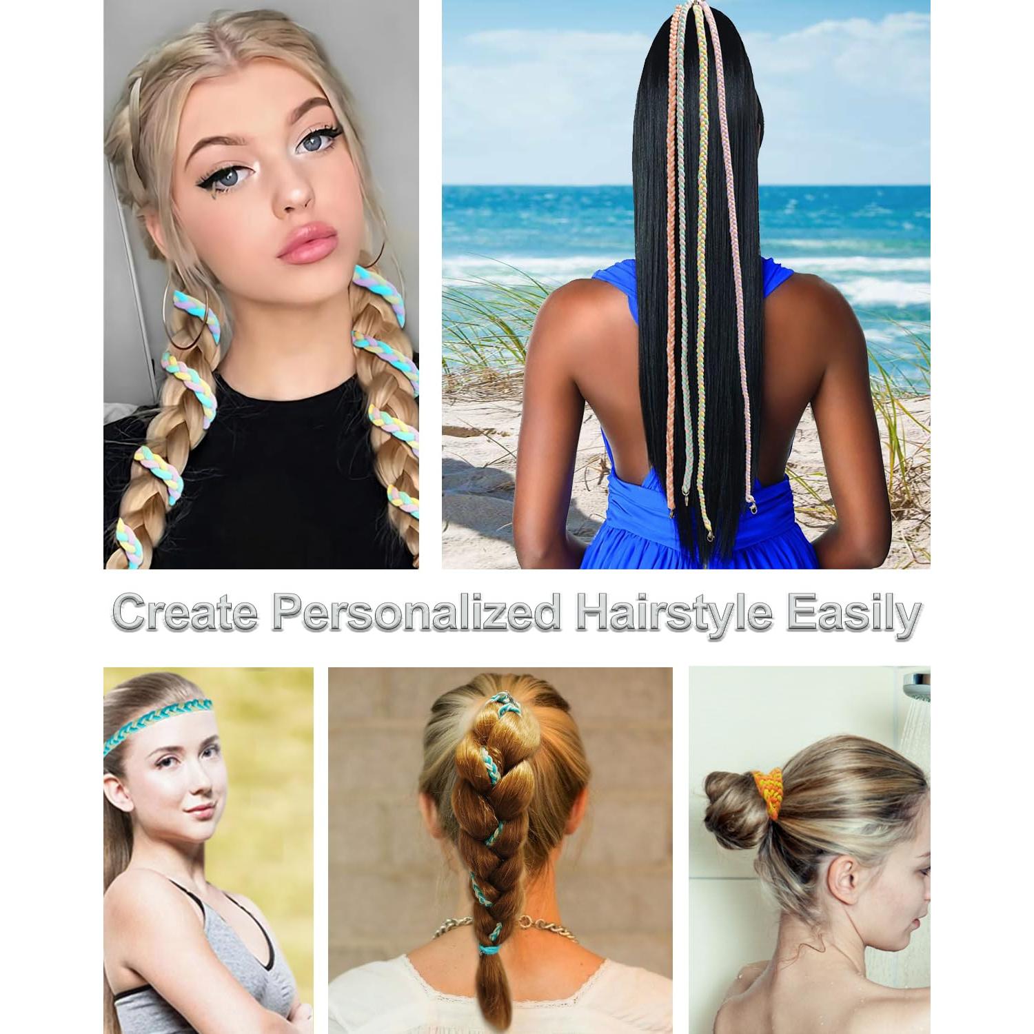 Tiras de Cabello Espirales Elásticas Merunone 68.58 cm Coloridas