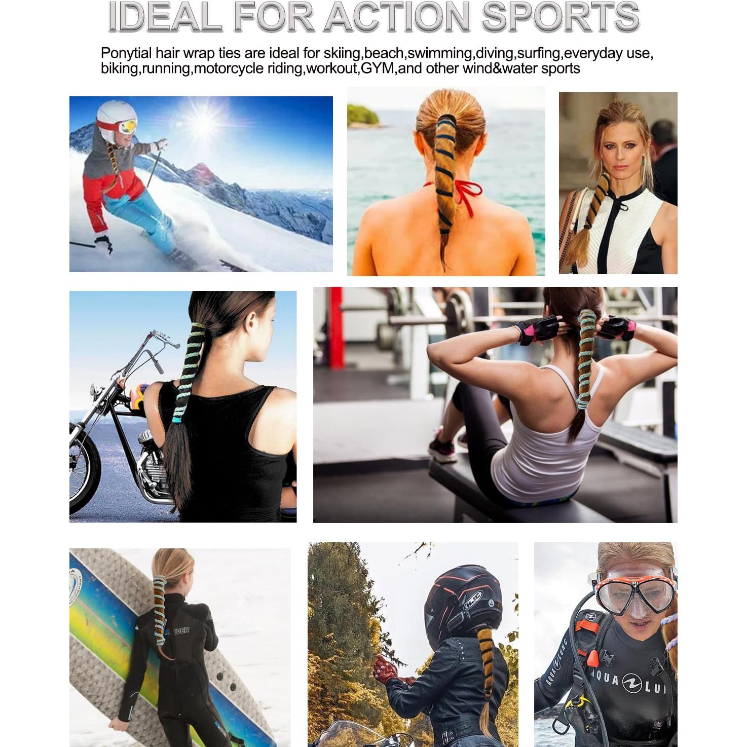 Tiras de Cabello Espirales Elásticas Merunone 68.58 cm Coloridas