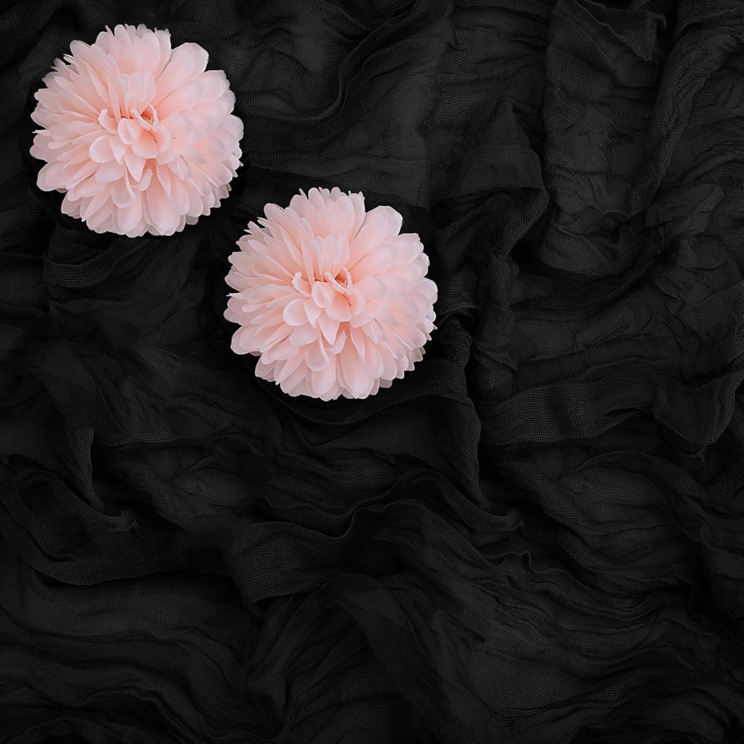 Caminos de Mesa de Gasa Negra FlashCarryPro - Paquete de 6, 89x305 cm