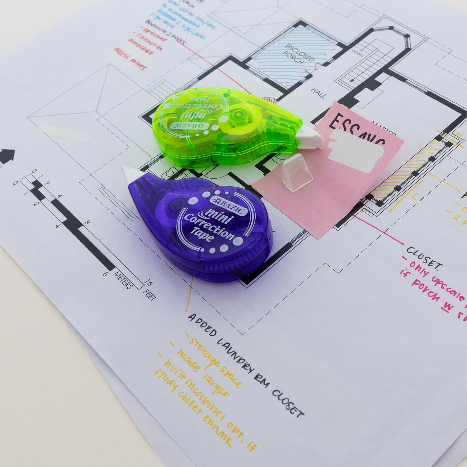 Cinta Correctora BAZIC Products 5 mm x 498.4 cm Paquete de 24