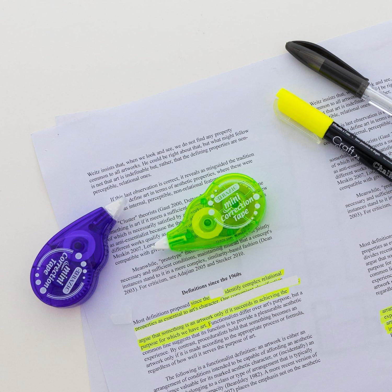 Cinta Correctora BAZIC Products 5 mm x 498.4 cm Paquete de 24