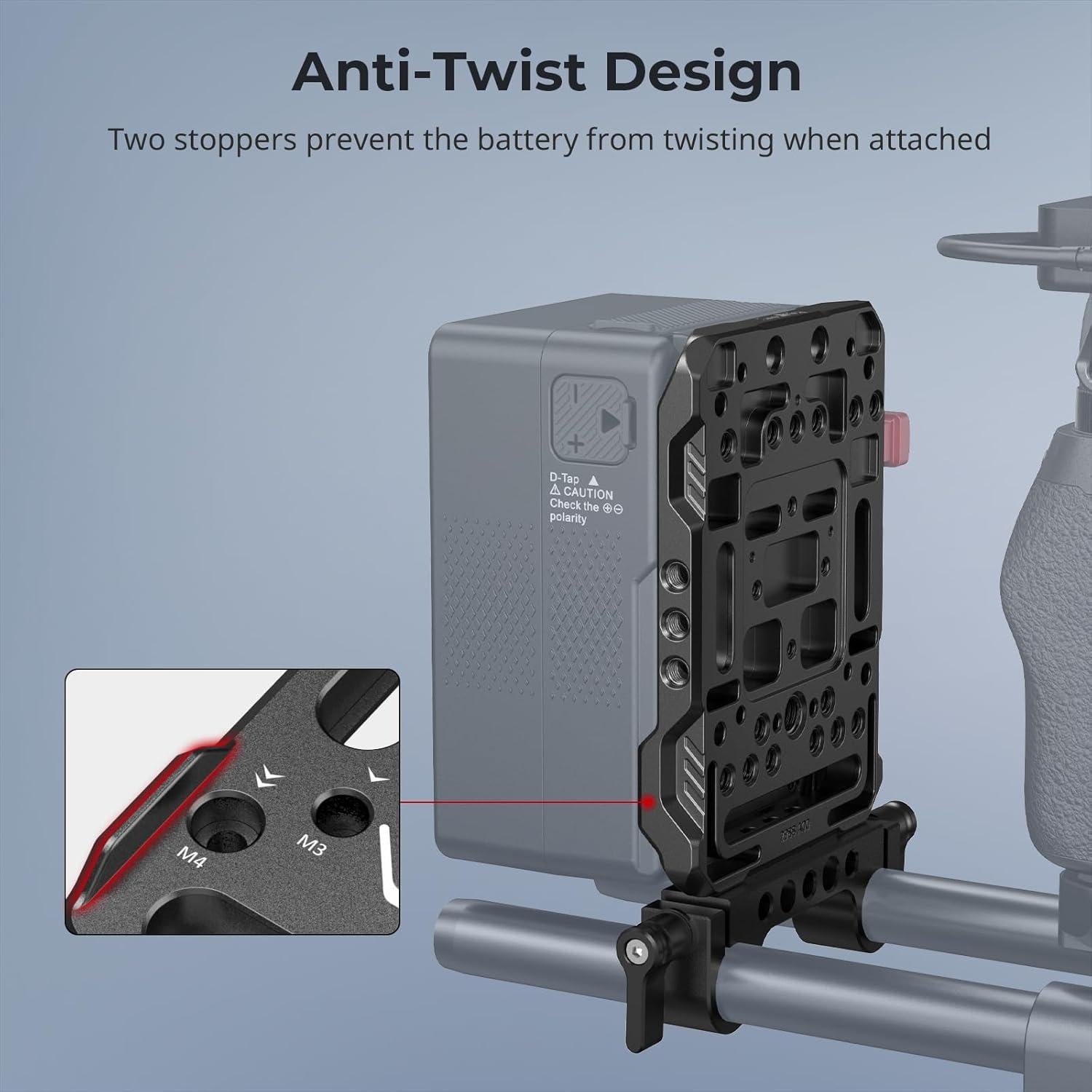 Placa de Batería V-Mount SMALLRIG 12759-SR con Abrazadera 15mm