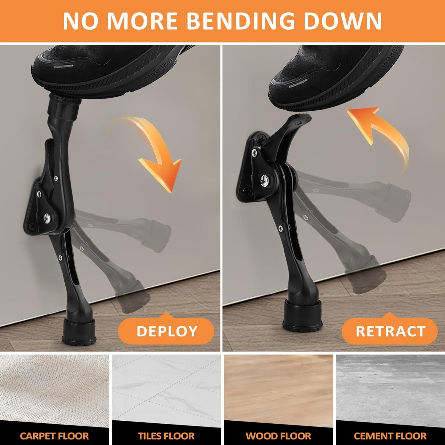 Tope de Puerta Kickdown Malimali Ajustable 10.16 cm Negro