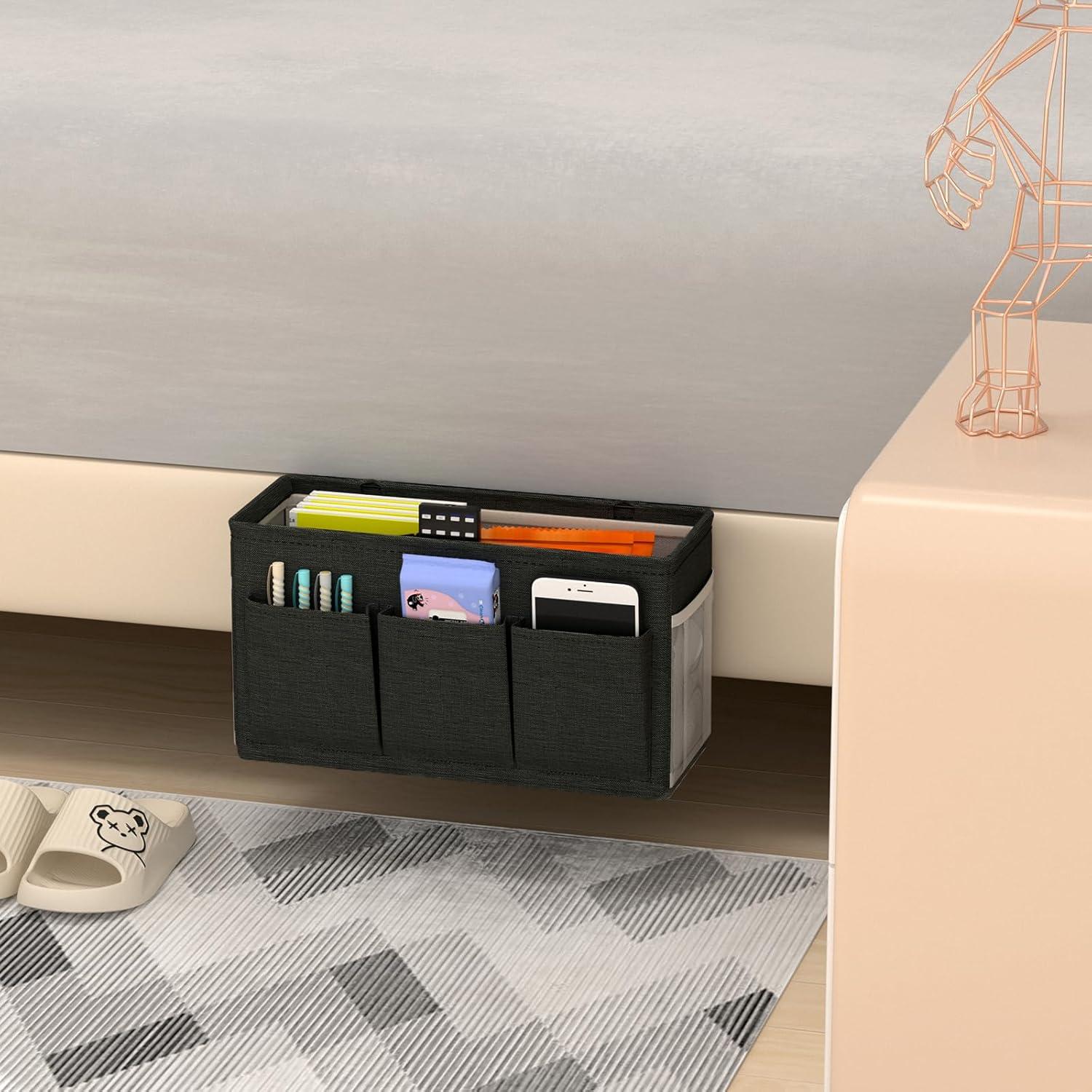 Caddy de Cama Organizador Edudif Negro 6 Bolsillos 37x20 cm