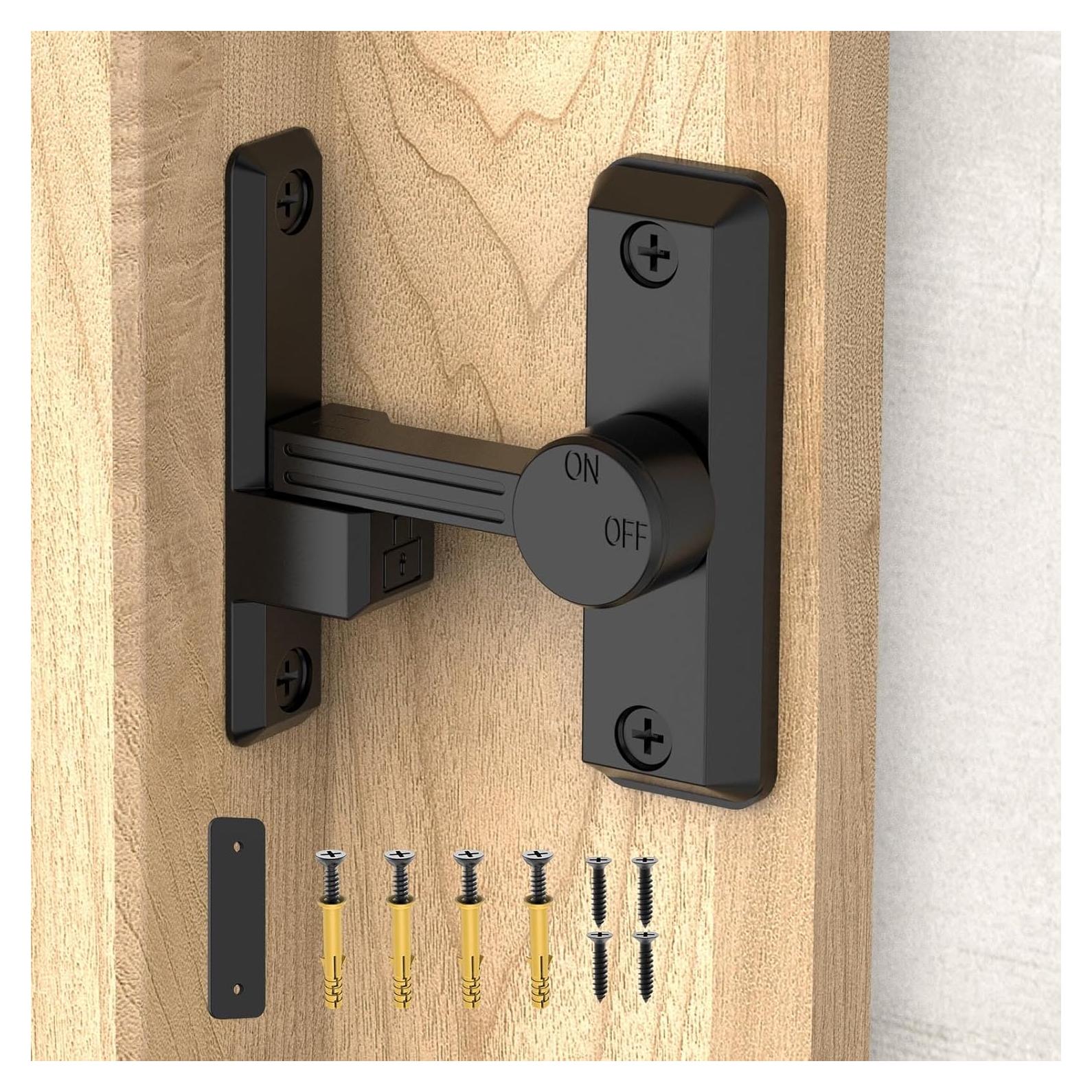 Cerradura Deslizante de Puerta Mixizigoz 90/180 Grados Zinc Negro