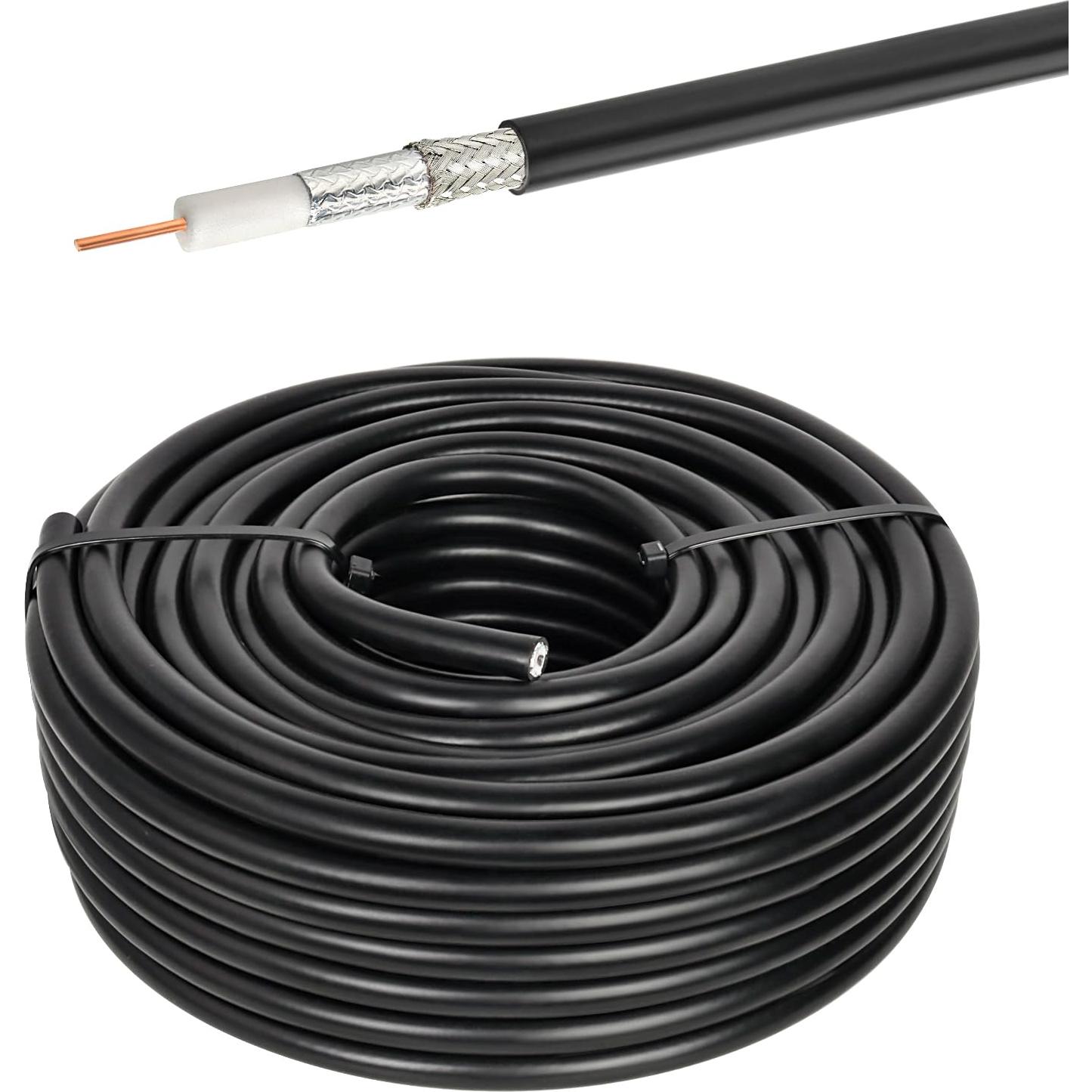 Cable Coaxial RG11 MOOKEERF 30.48m 75 Ohm Baja Pérdida