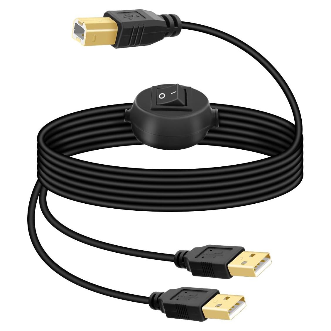 Cable Divisor USB 2 en 1 RIIEYOCA 2.5M con Interruptor
